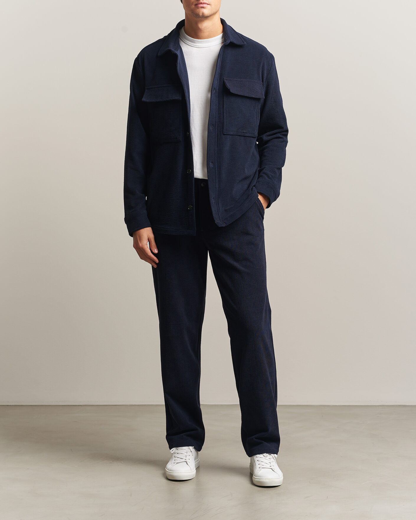 Mies | Kauluspaidat | J.Lindeberg | Finnigan Drape Cord Overshirt JL Navy