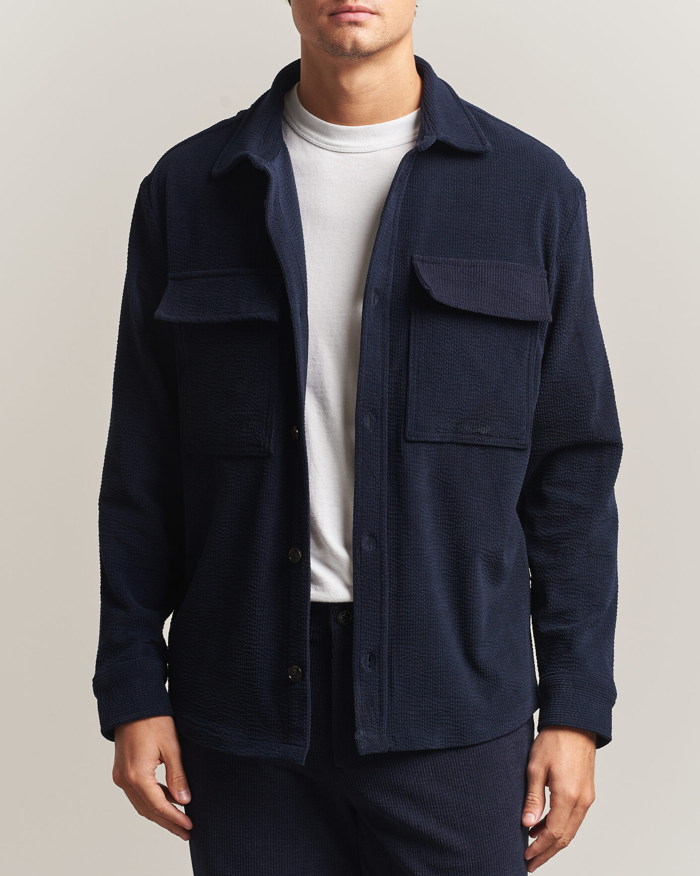 Mies | Kauluspaidat | J.Lindeberg | Finnigan Drape Cord Overshirt JL Navy