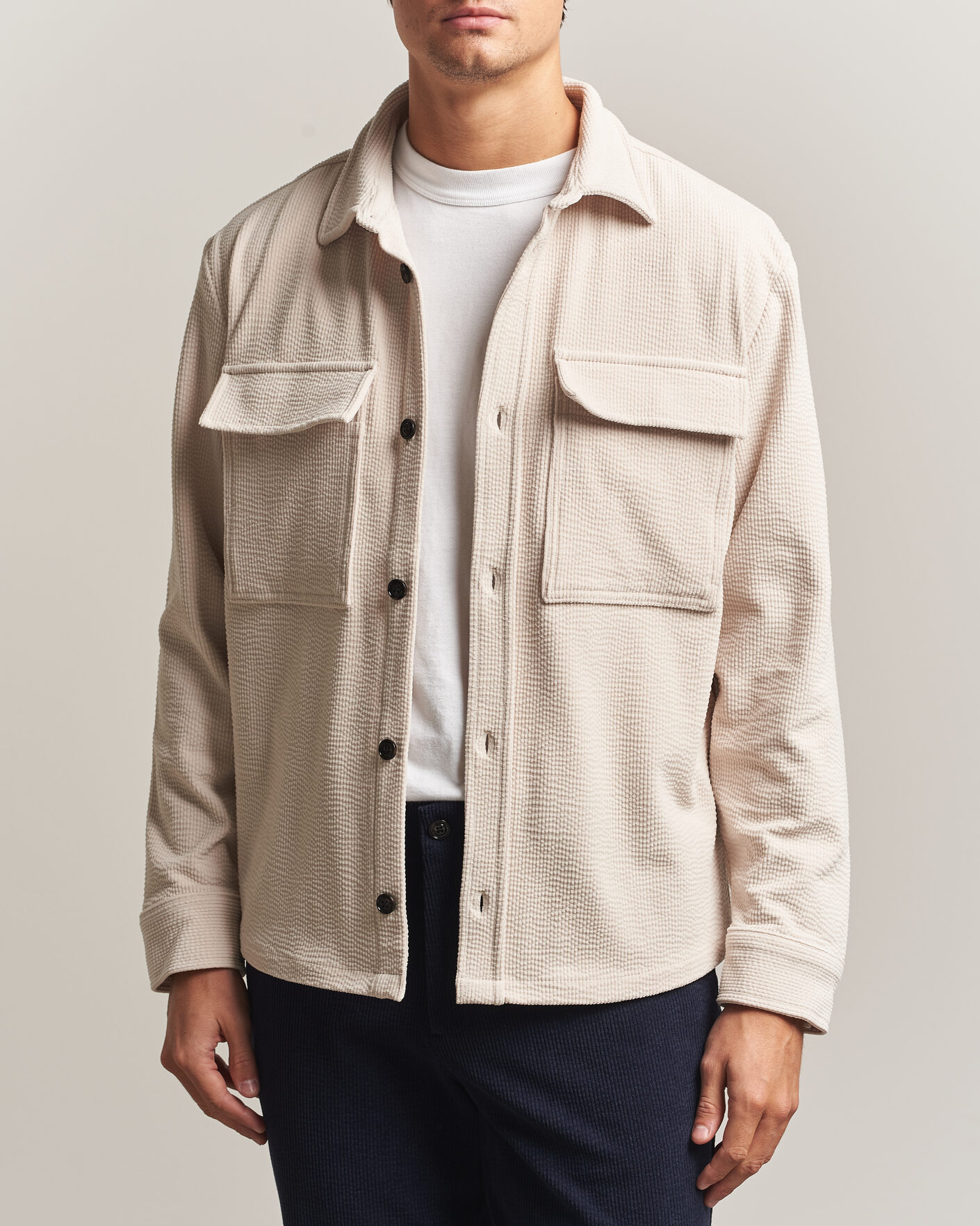 Mies | Kauluspaidat | J.Lindeberg | Finnigan Drape Cord Overshirt Moonbeam