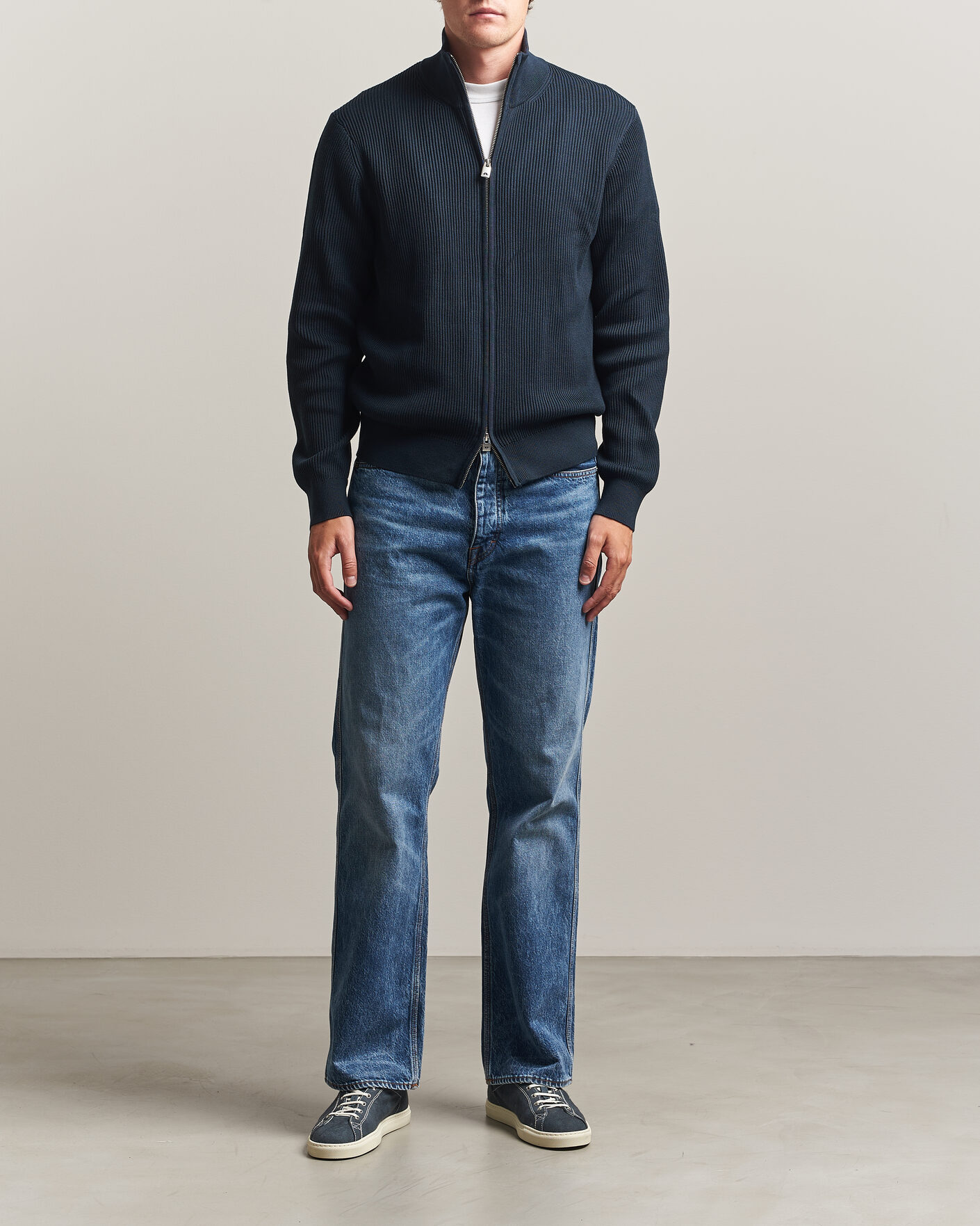Mies | Puserot | J.Lindeberg | Alexis Cotton Full Zip JL Navy