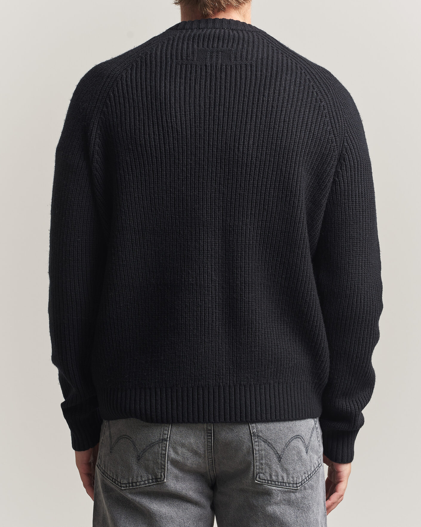 Mies | Puserot | J.Lindeberg | Hallow Wool Blend Knitted Sweater Black