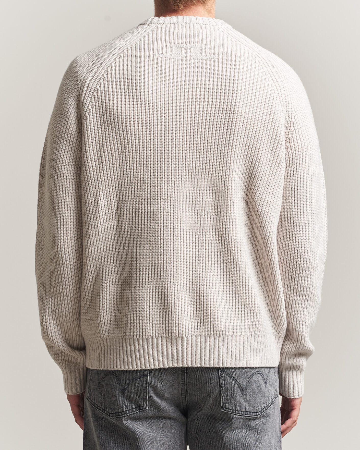 Mies | Puserot | J.Lindeberg | Hallow Wool Blend Knitted Sweater Moonbeam