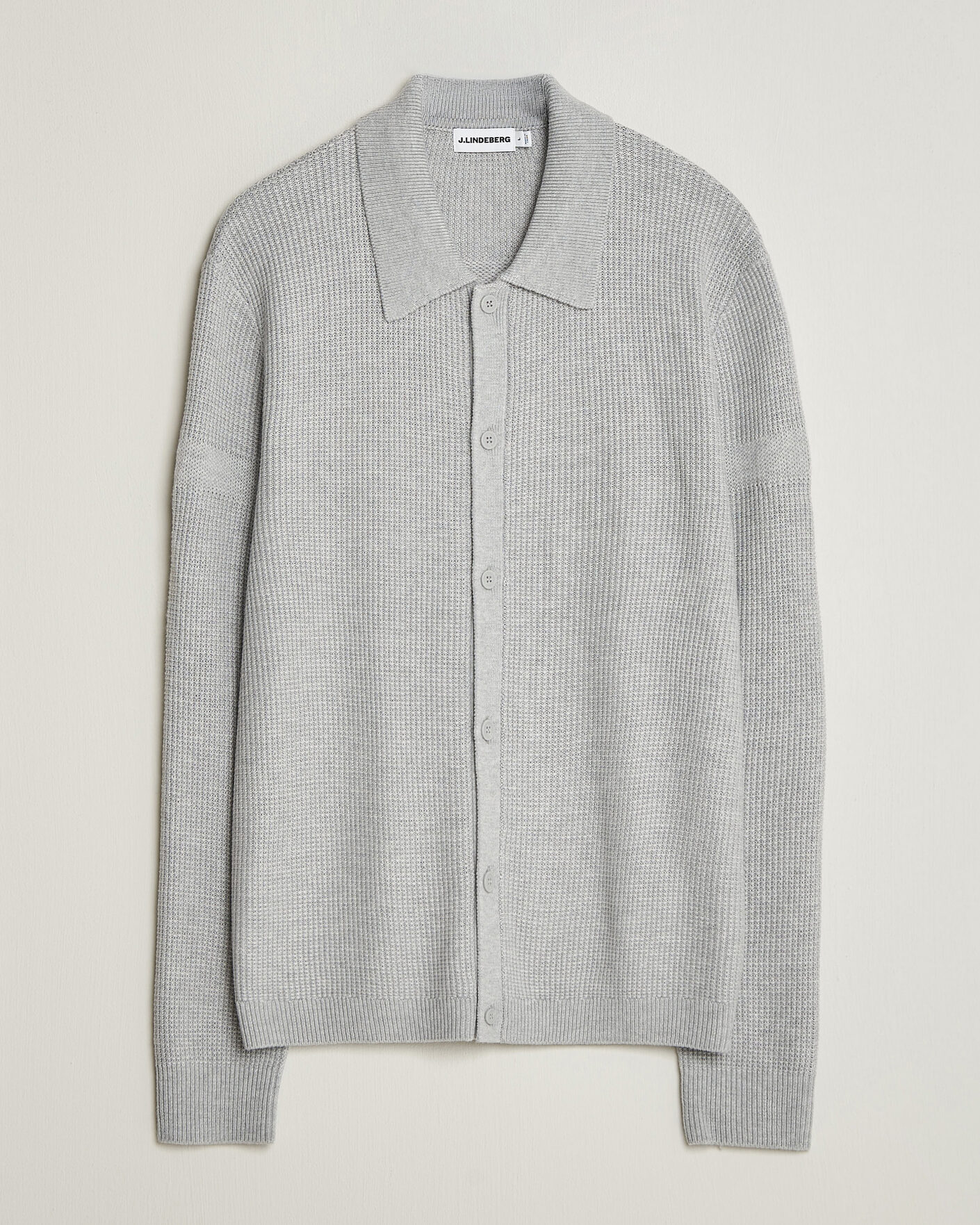 Mies | Puserot | J.Lindeberg | Willem Knitted Cardigan Light Grey Melange