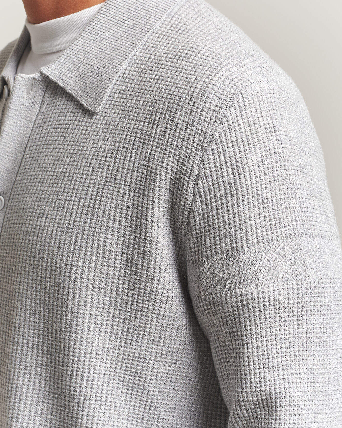 Mies | Puserot | J.Lindeberg | Willem Knitted Cardigan Light Grey Melange