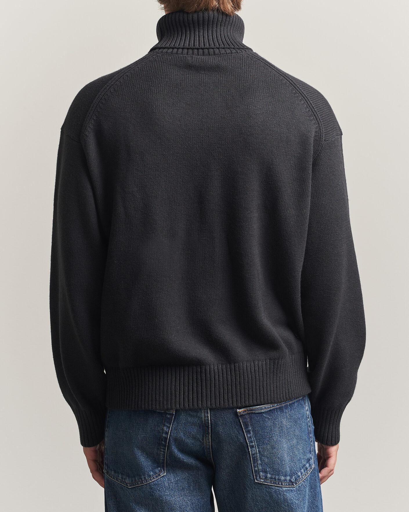 Mies | Puserot | J.Lindeberg | Eddy Wool/Cotton Knitted Turtleneck Black