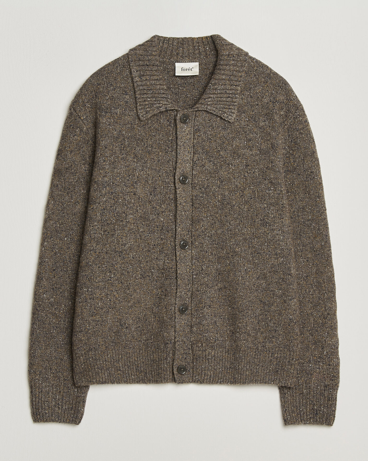 Mies | Puserot | Forét | Area Wool Cardigan Jacket Taupe