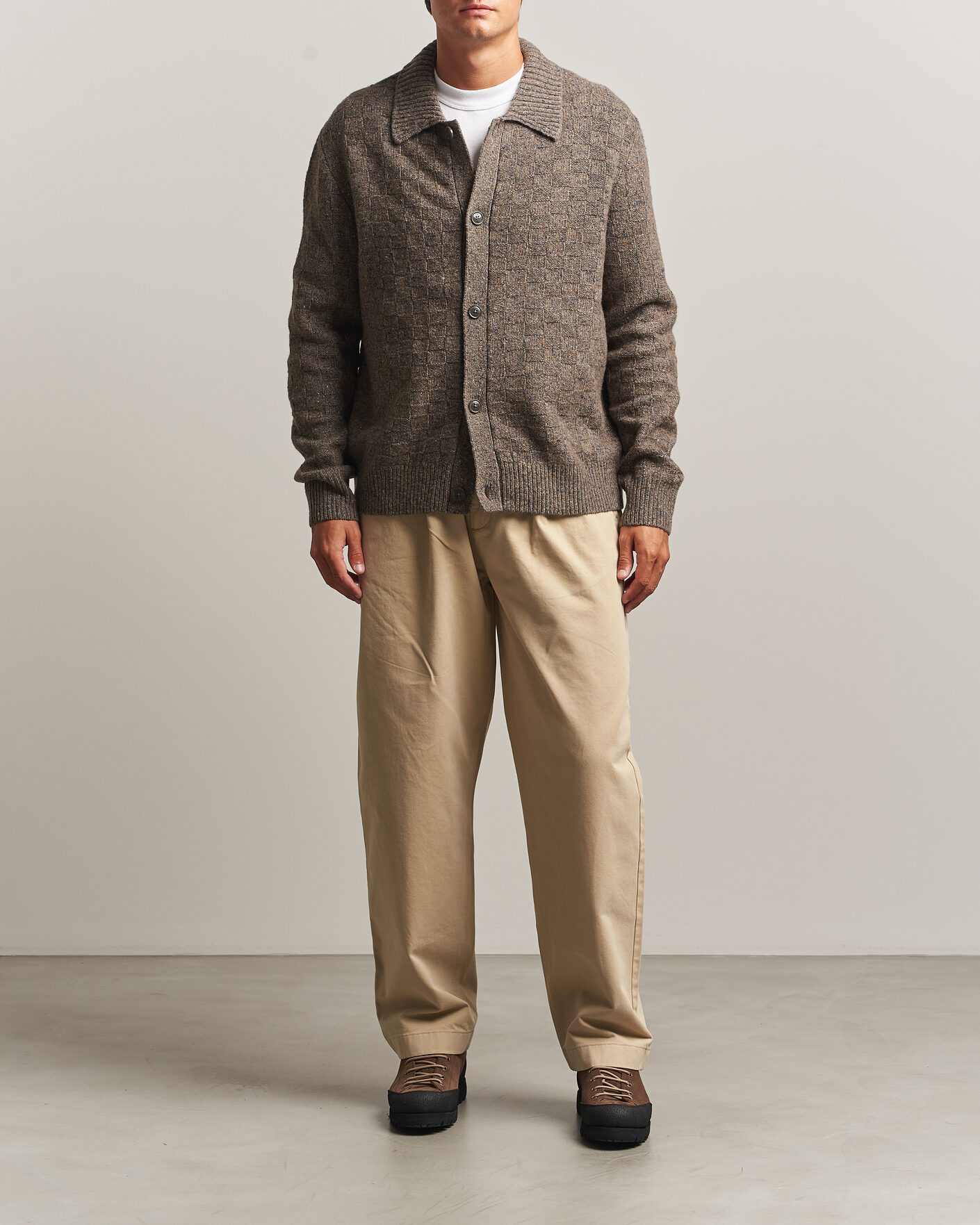 Mies | Puserot | Forét | Area Wool Cardigan Jacket Taupe