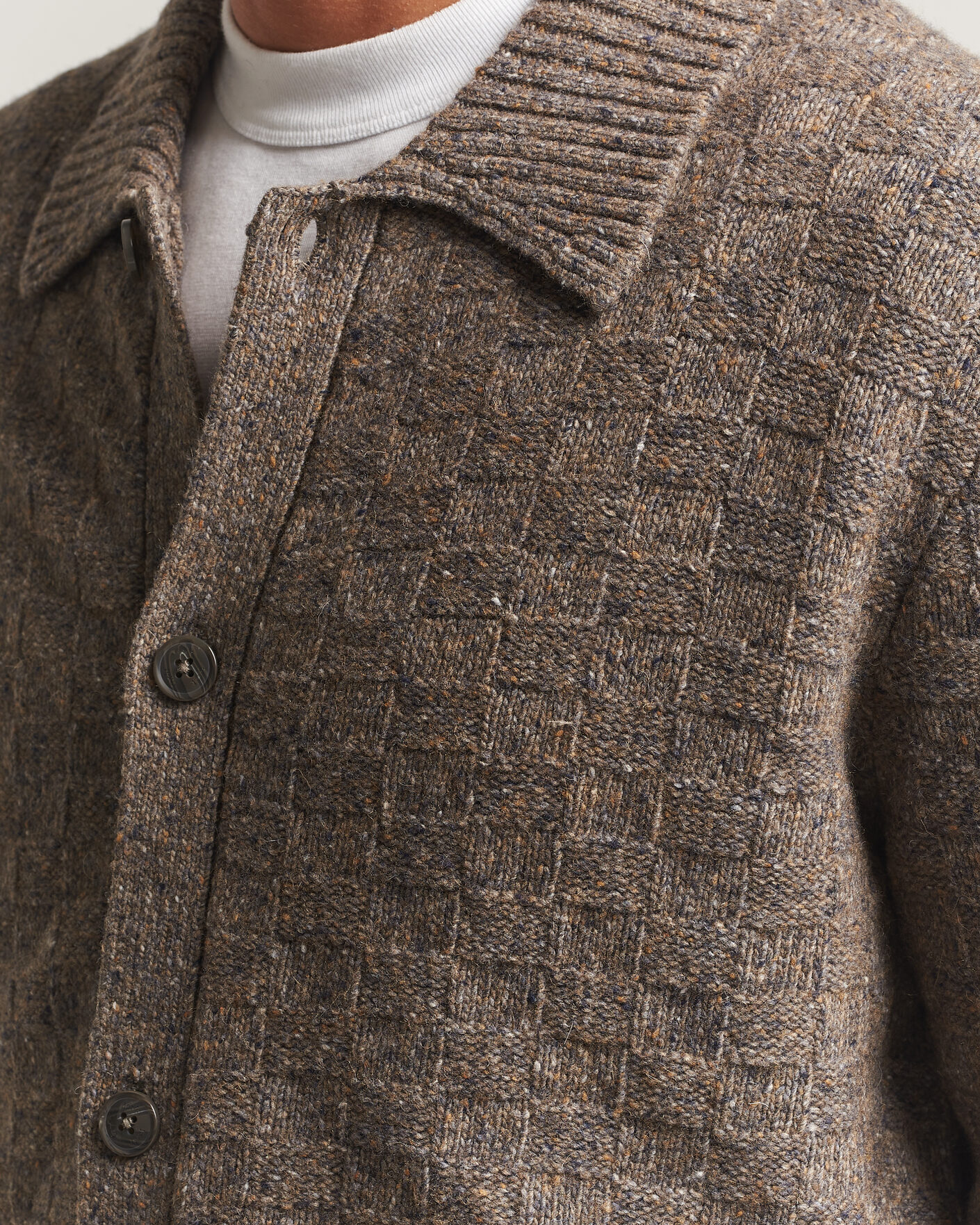 Mies | Puserot | Forét | Area Wool Cardigan Jacket Taupe