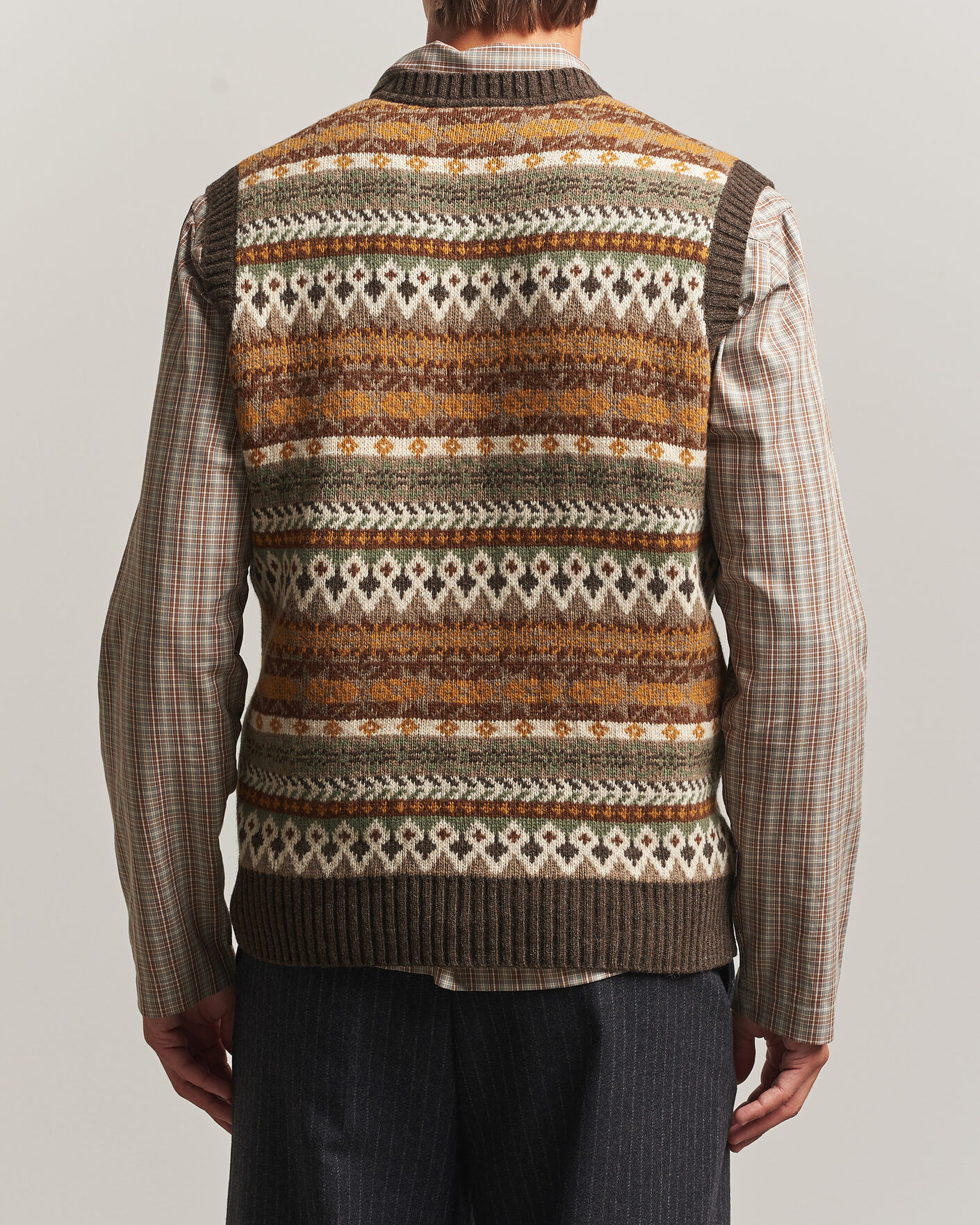 Mies | Puserot | Forét | Fairisle Lambswool Vest Thyme