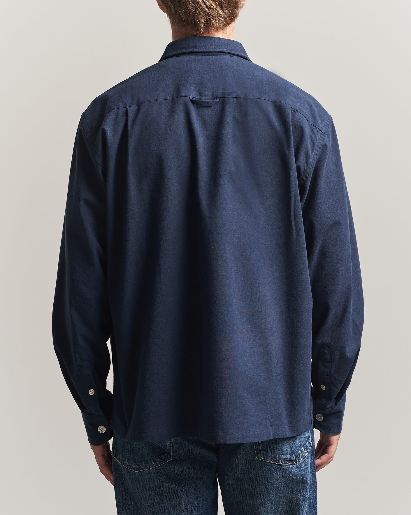 Mies | Kauluspaidat | Forét | Lunar Relaxed Fit Textured Overshirt Navy
