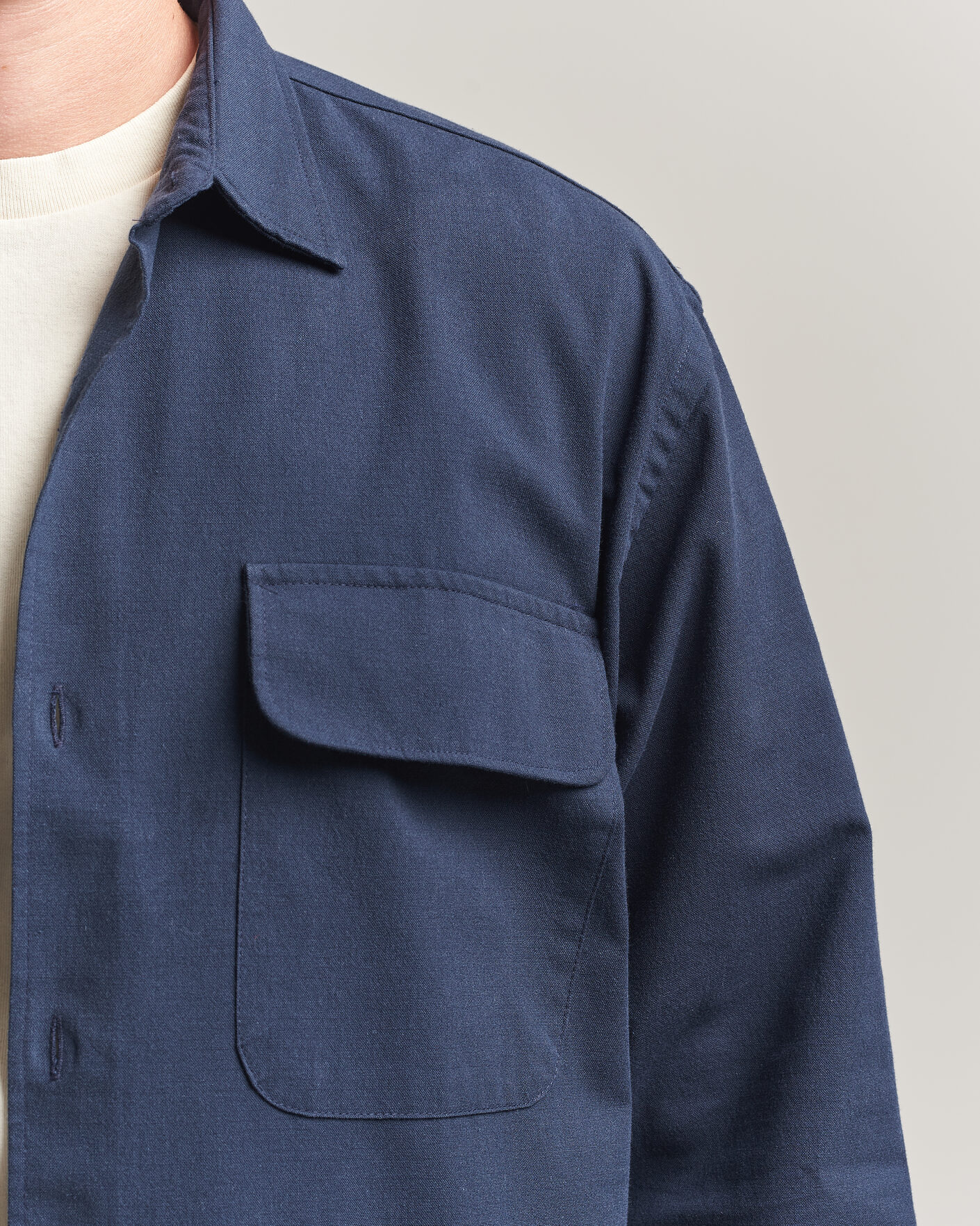 Mies | Kauluspaidat | Forét | Lunar Relaxed Fit Textured Overshirt Navy