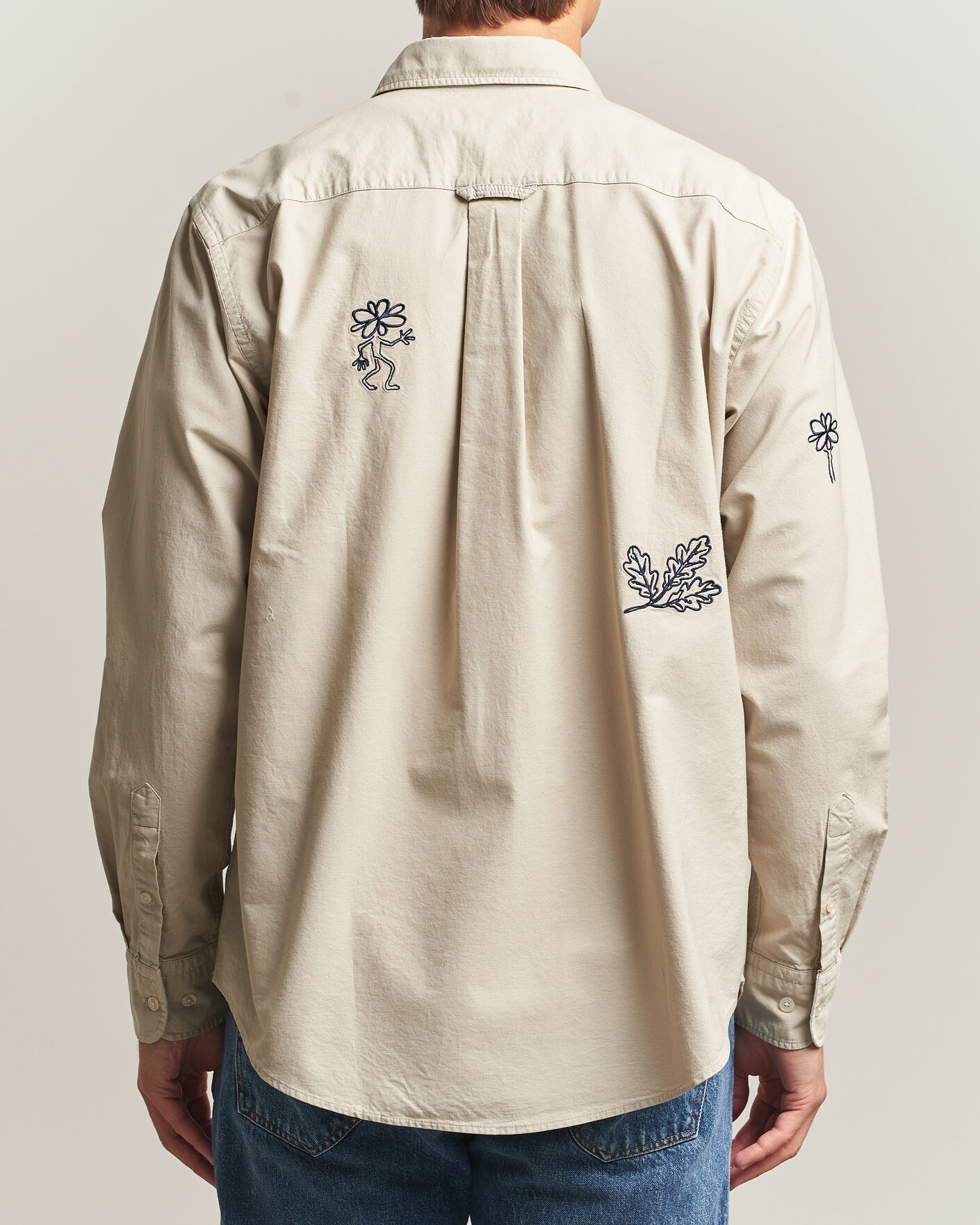 Mies | Kauluspaidat | Forét | Maple Embroidery Oxford Shirt Oat