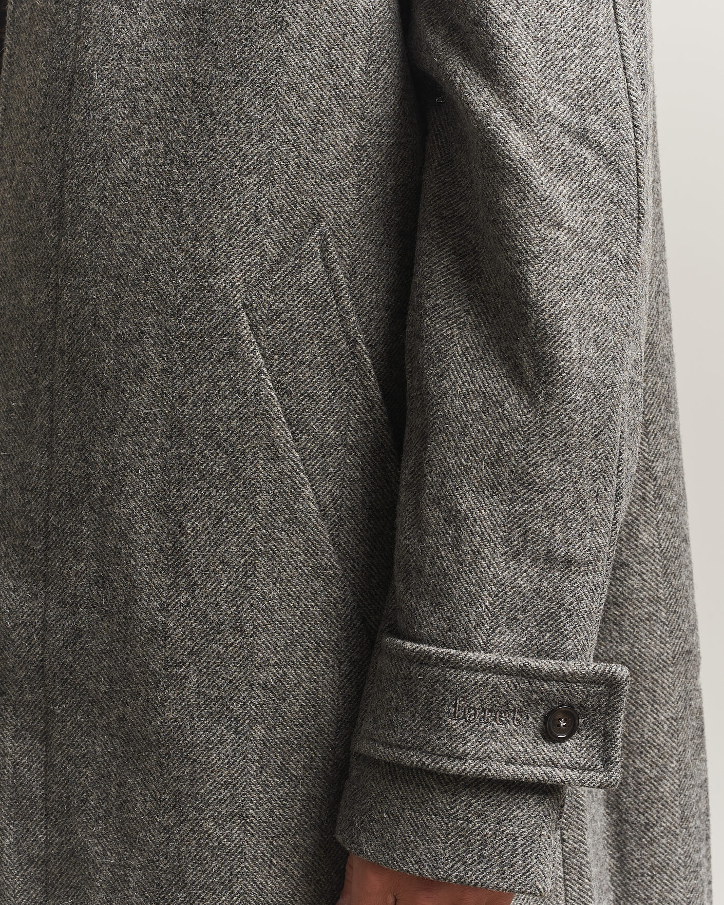 Mies | Takit | Forét | Pine Wool Coat Grey Herringbone