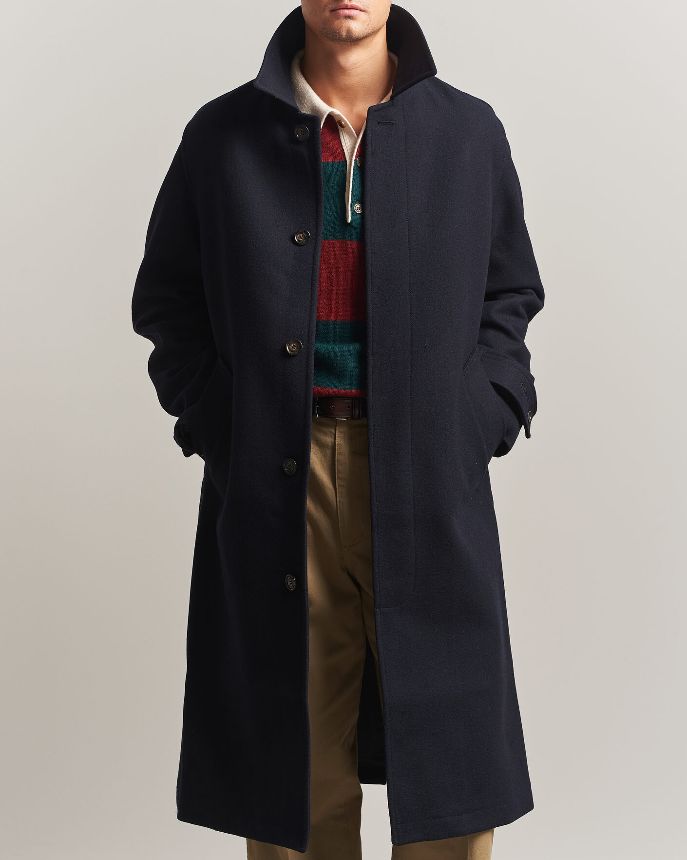 Mies | Takit | Forét | Pine Wool Coat Navy