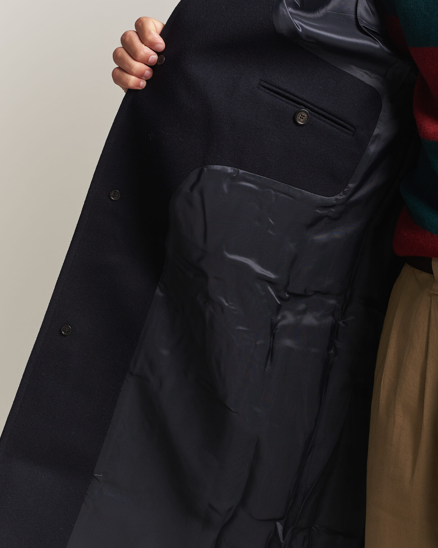 Mies | Takit | Forét | Pine Wool Coat Navy
