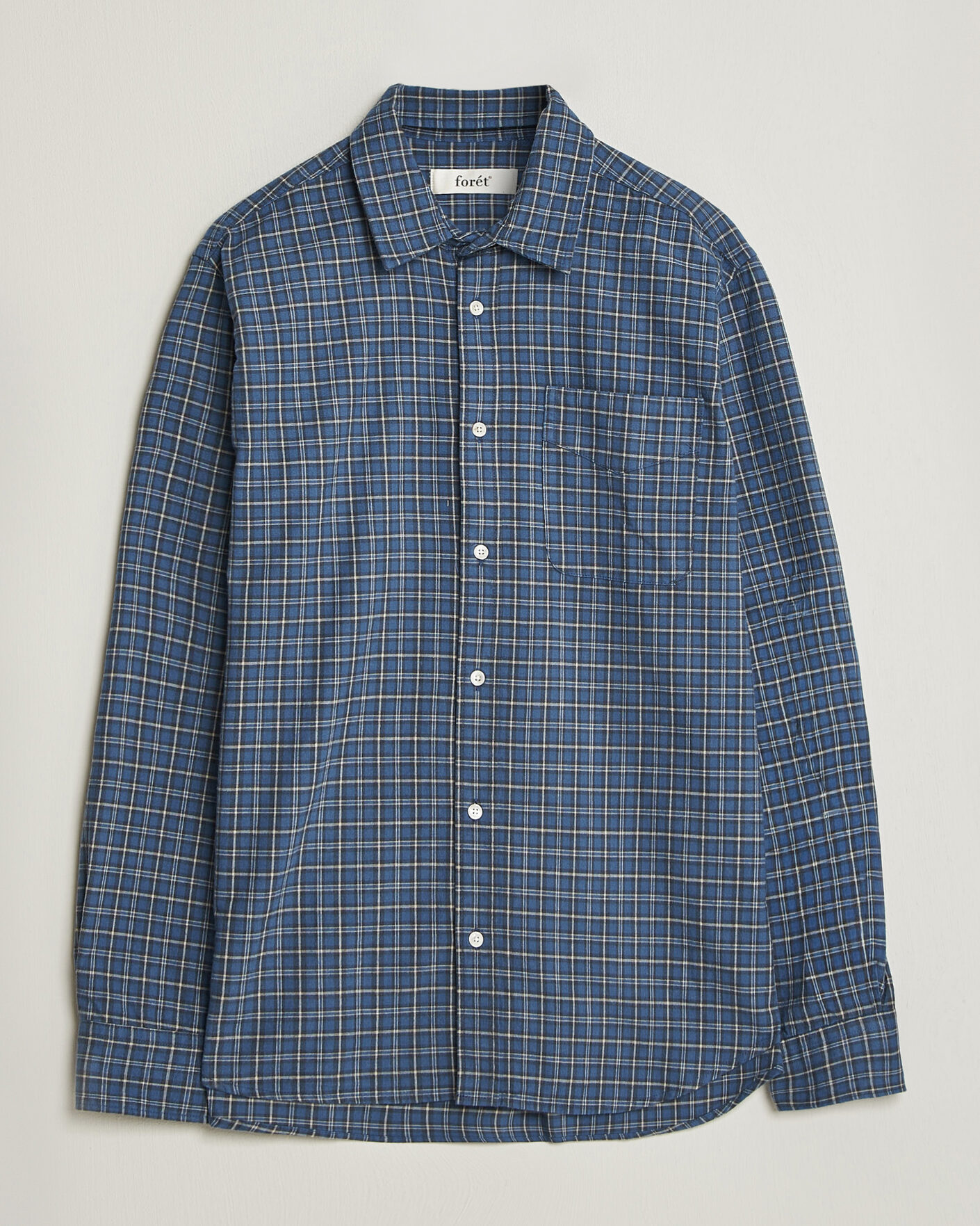 Mies | Kauluspaidat | Forét | Ridge Flannel Check Shirt Navy