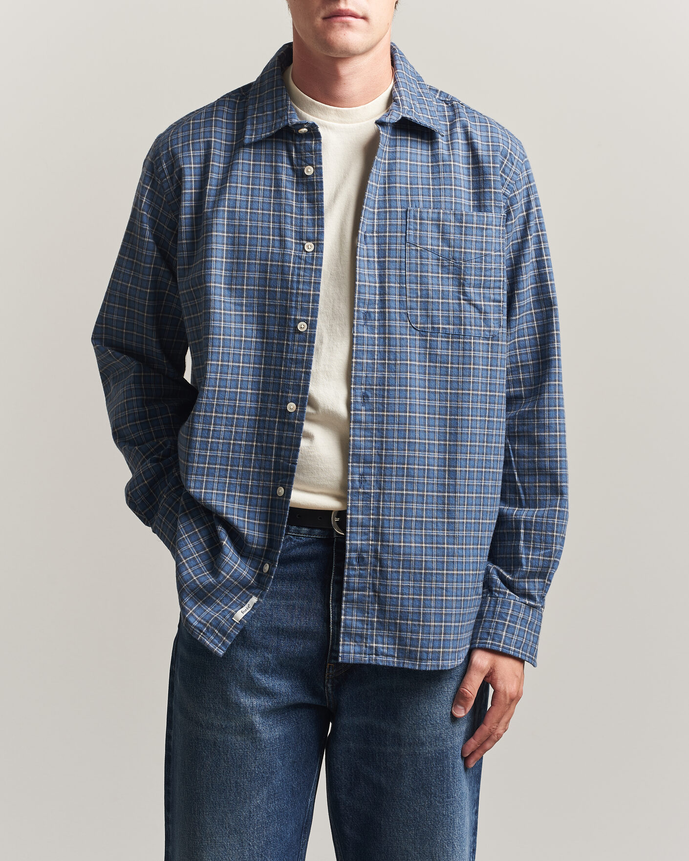 Mies | Kauluspaidat | Forét | Ridge Flannel Check Shirt Navy