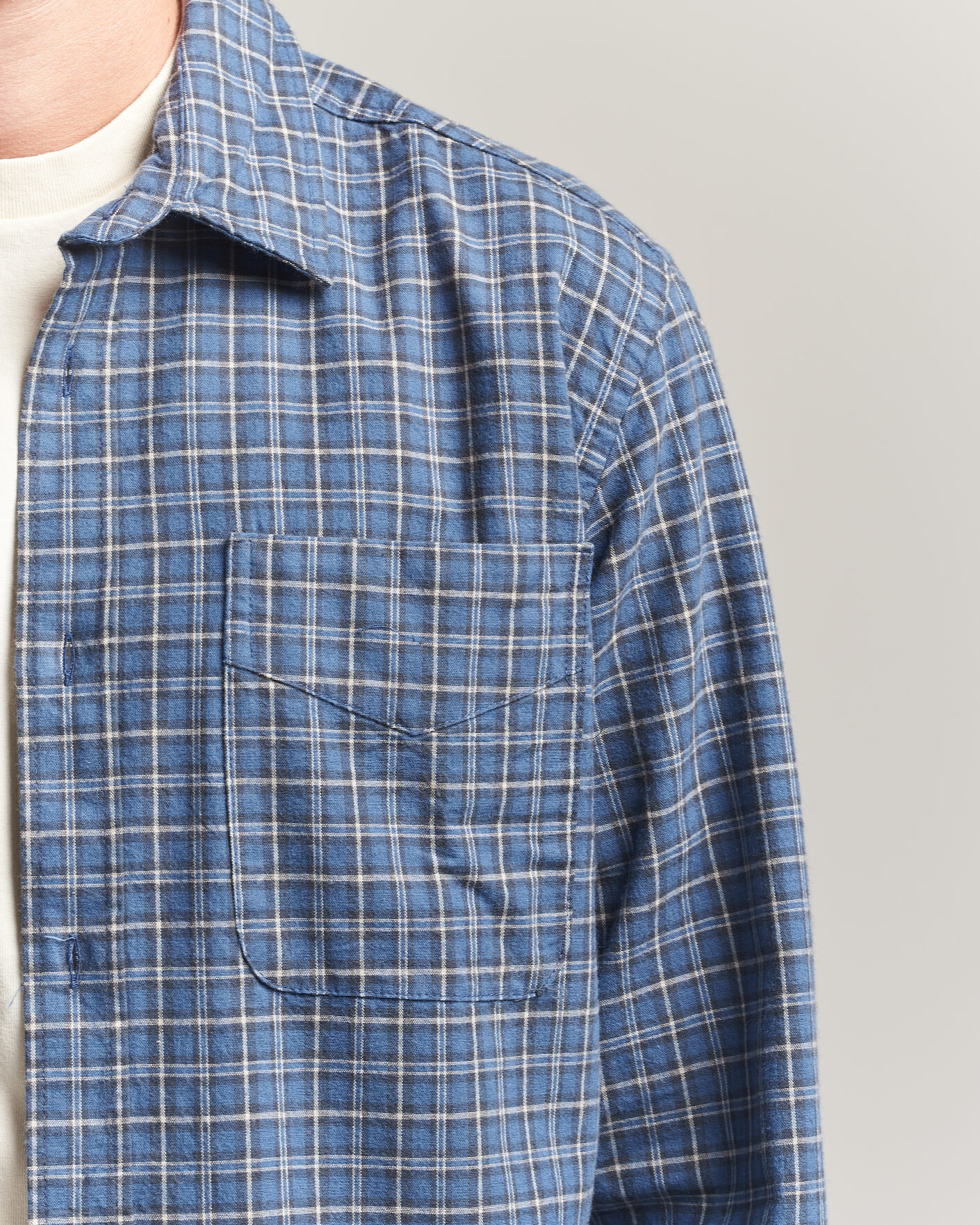 Mies | Kauluspaidat | Forét | Ridge Flannel Check Shirt Navy