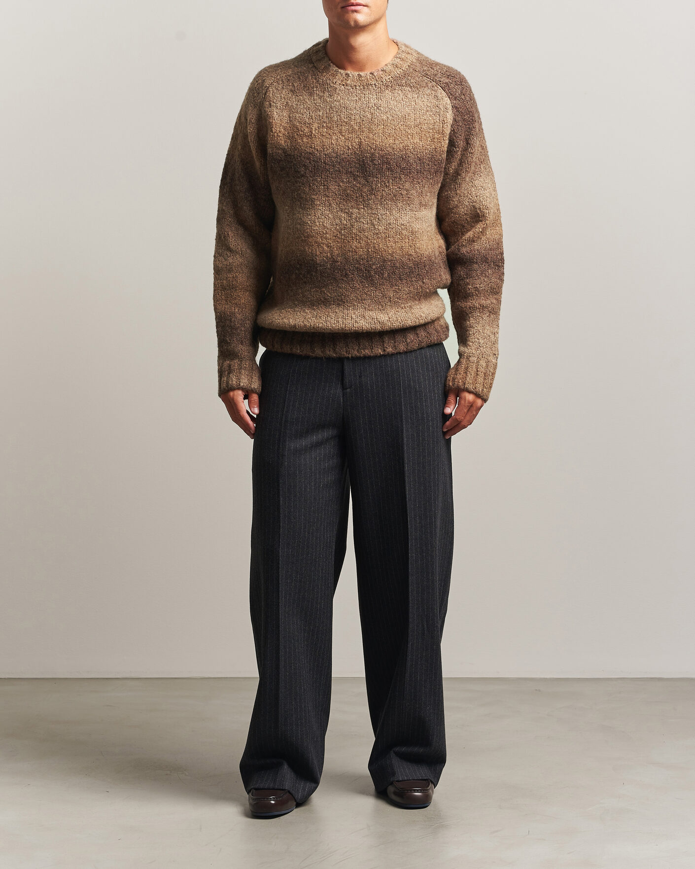 Mies | Puserot | Forét | Space Yarn Crew Neck Brown