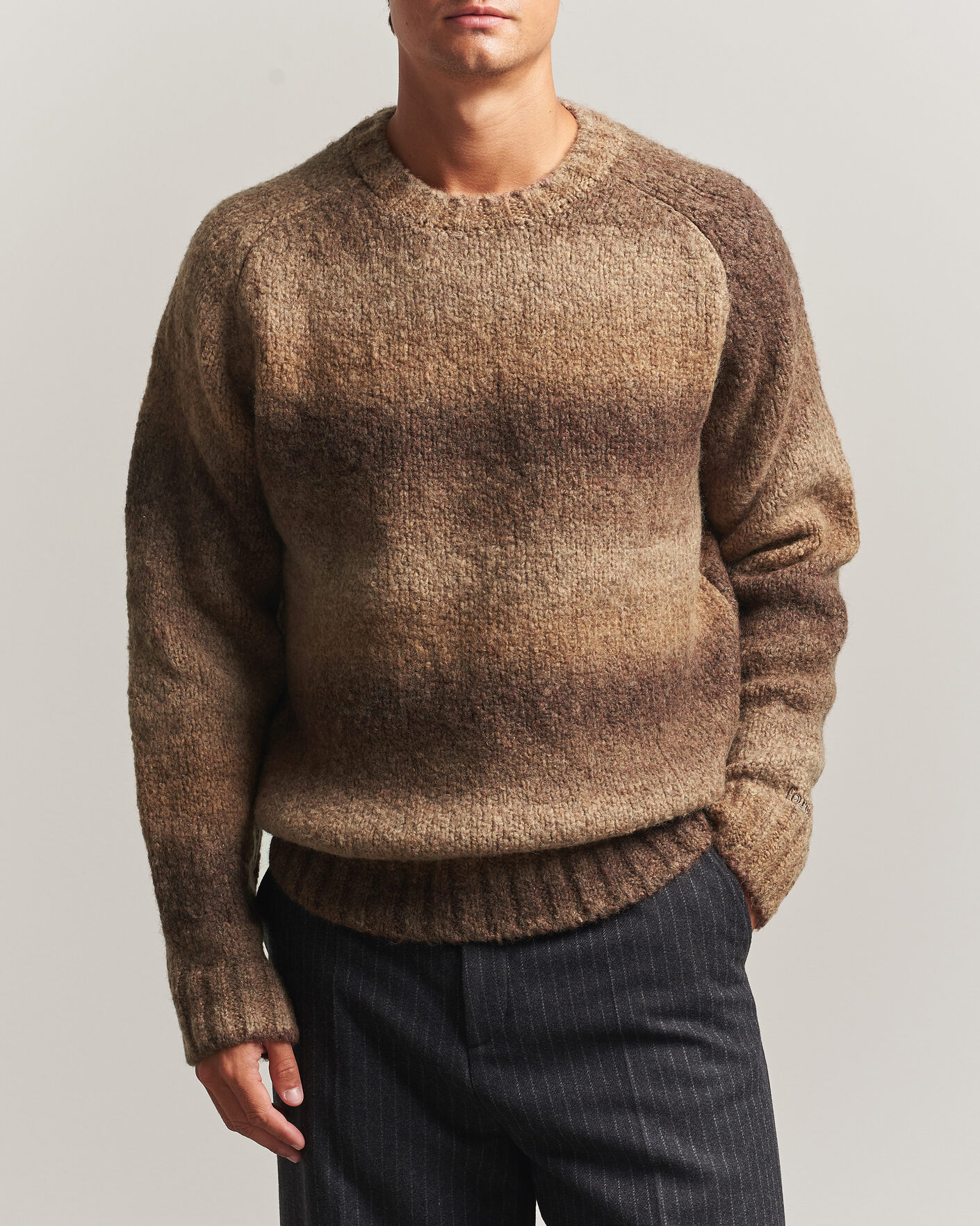 Mies | Puserot | Forét | Space Yarn Crew Neck Brown
