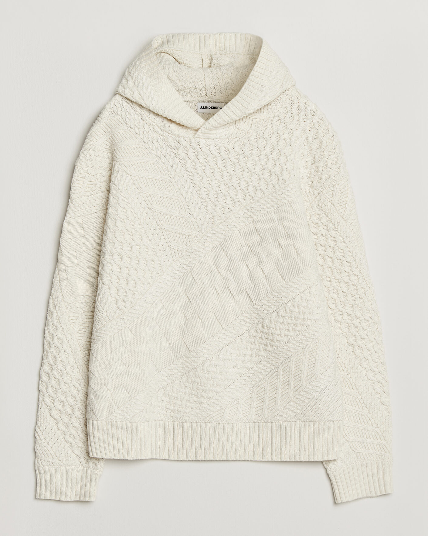Mies | Puserot | J.Lindeberg | Savio Cable Knitted Hoodie Tofu