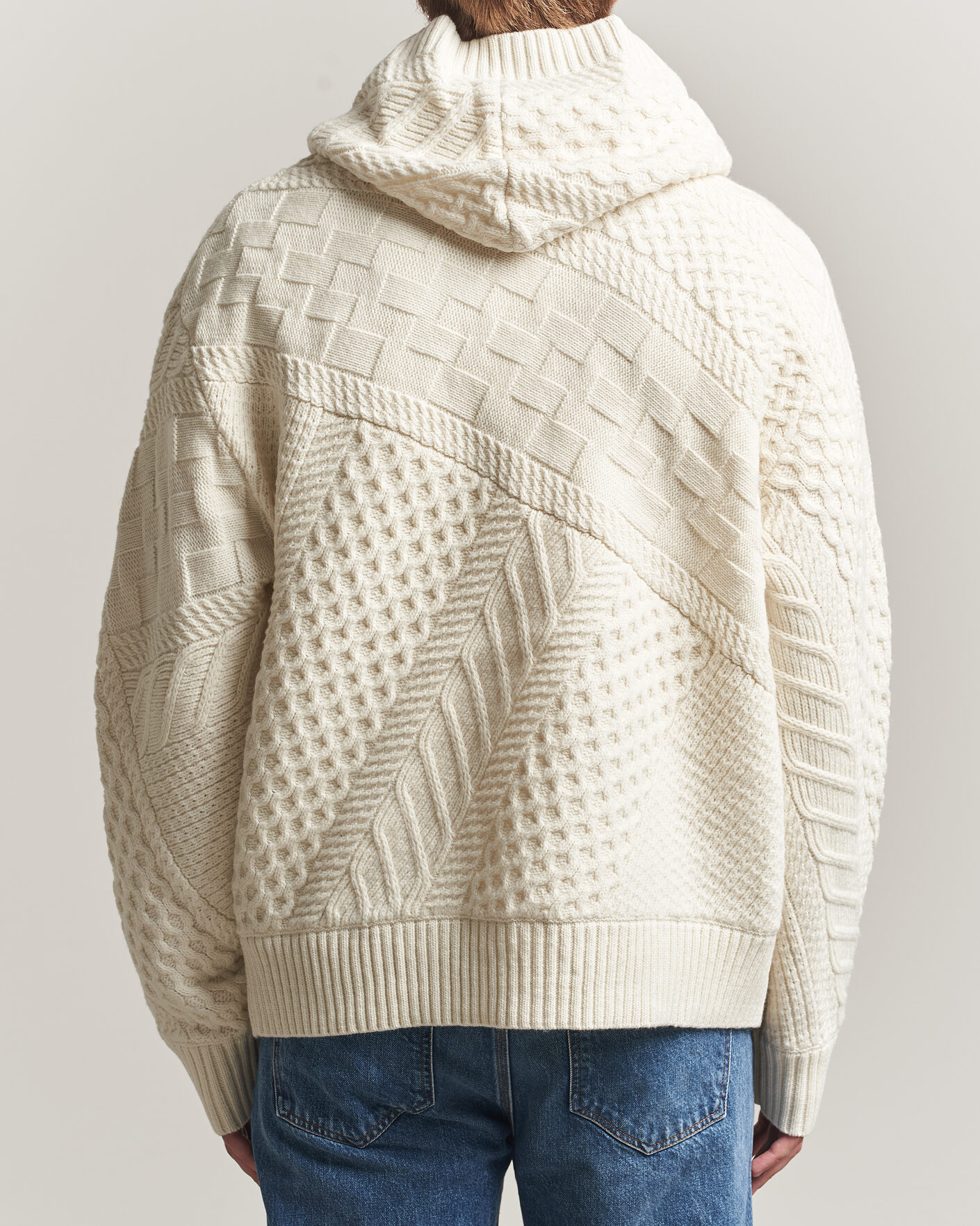 Mies | Puserot | J.Lindeberg | Savio Cable Knitted Hoodie Tofu