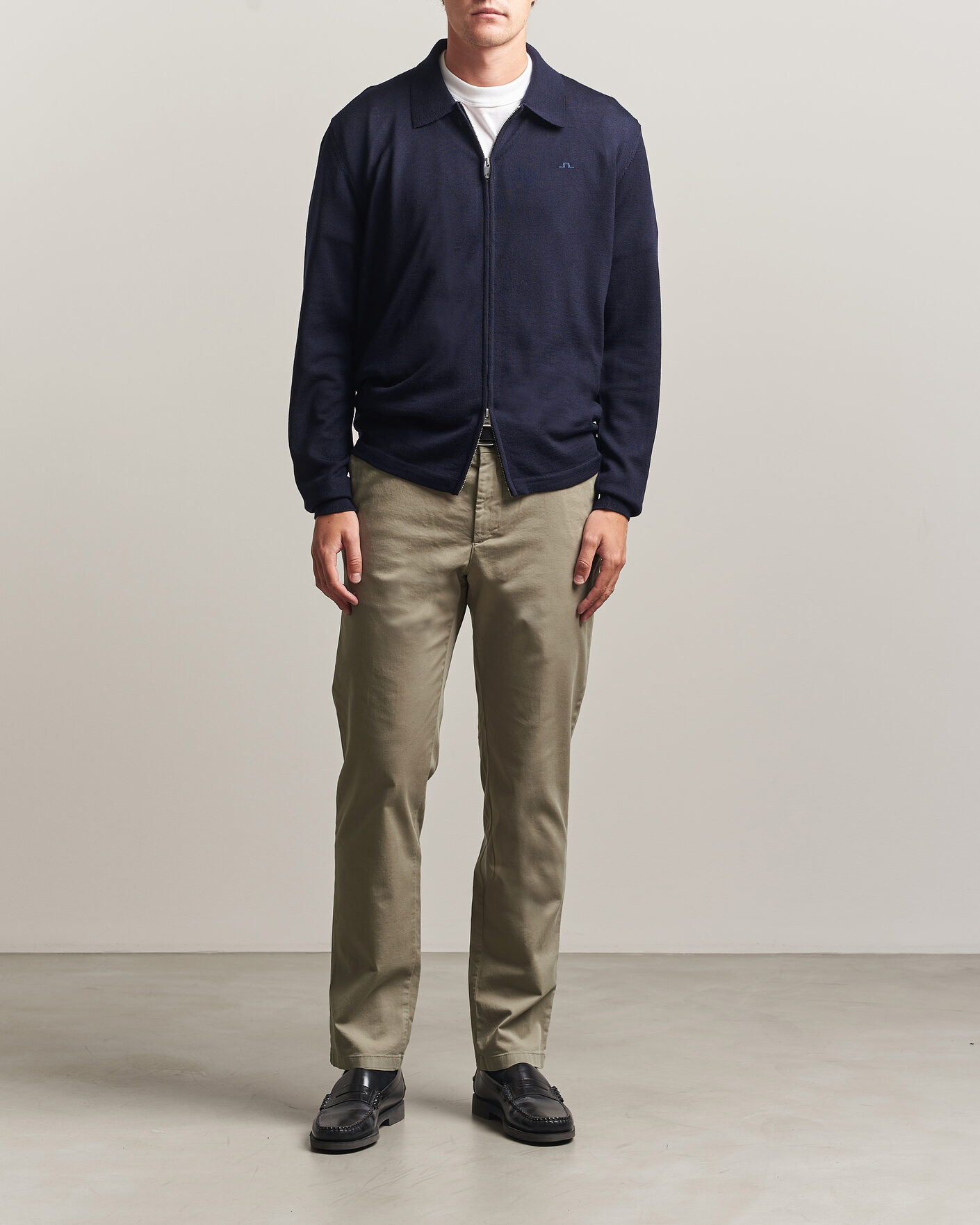 Mies | Puserot | J.Lindeberg | Kaleb Merino Full Zip JL Navy