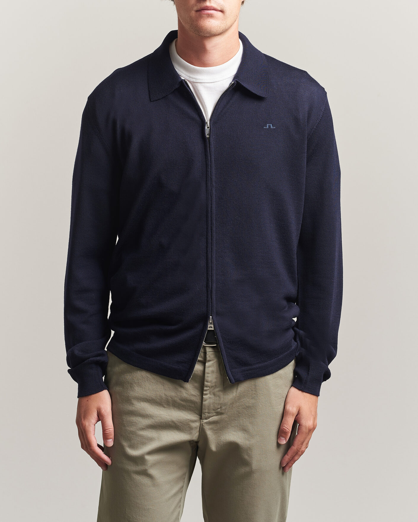 Mies | Puserot | J.Lindeberg | Kaleb Merino Full Zip JL Navy