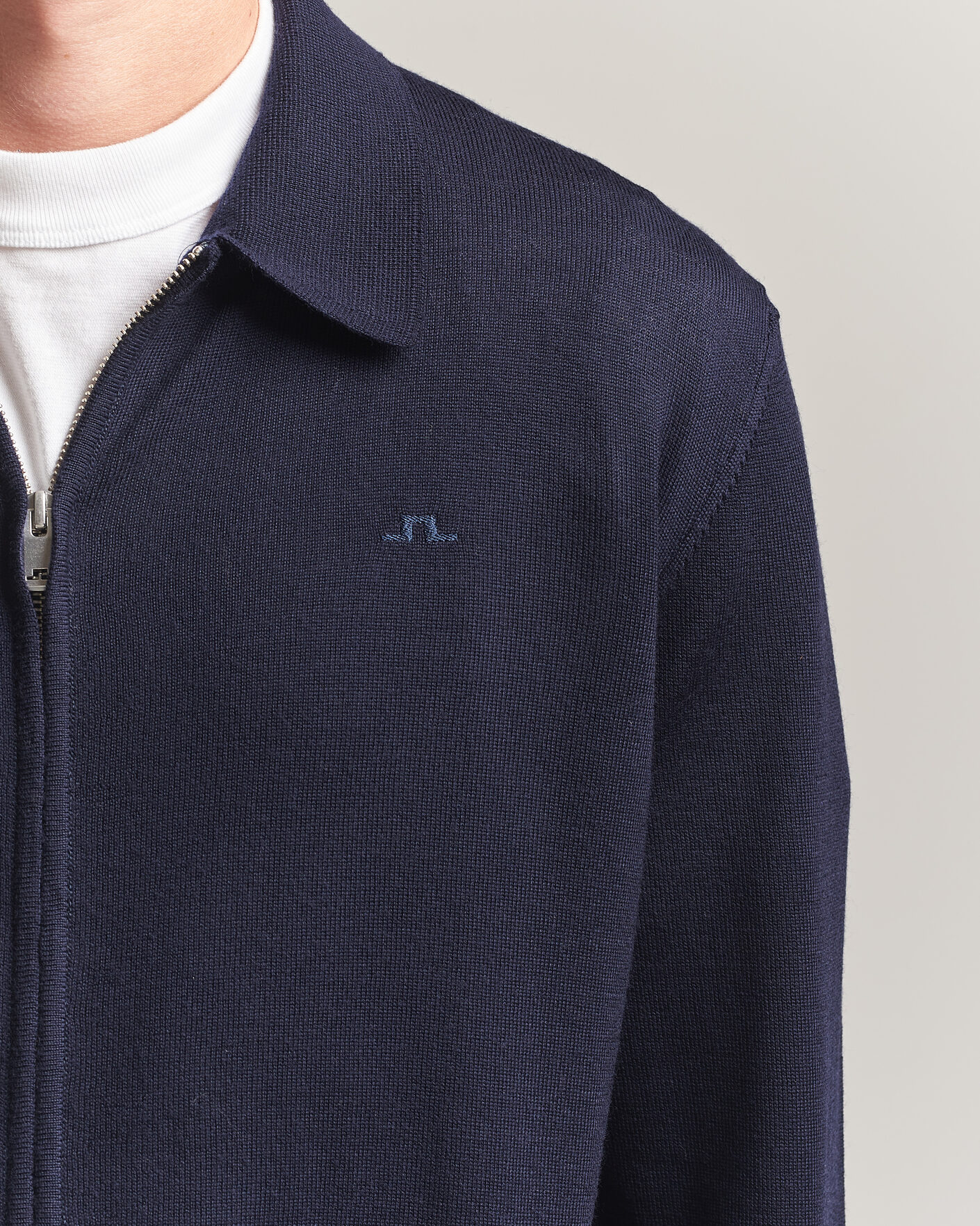 Mies | Puserot | J.Lindeberg | Kaleb Merino Full Zip JL Navy