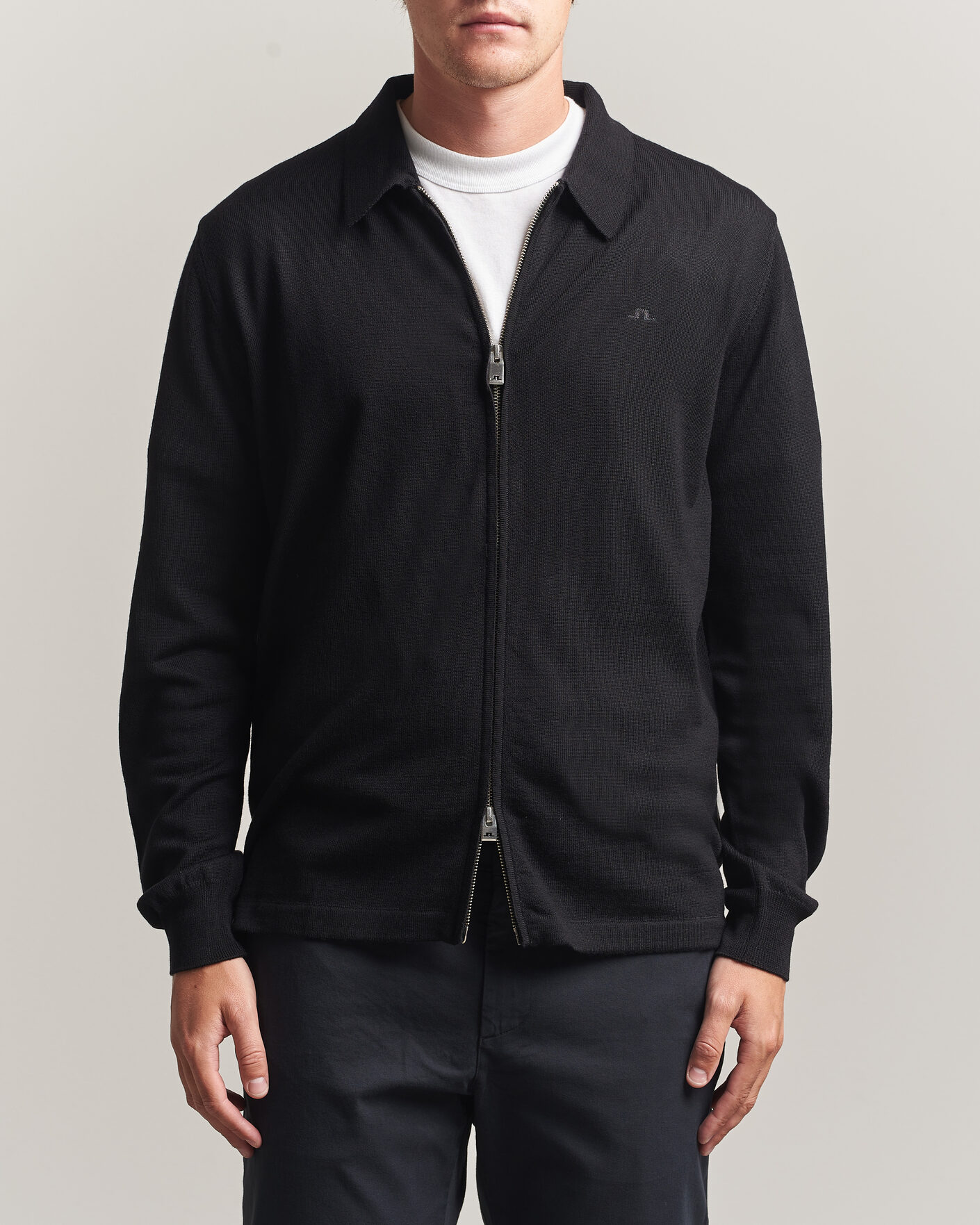 Mies | Puserot | J.Lindeberg | Kaleb Merino Full Zip Black