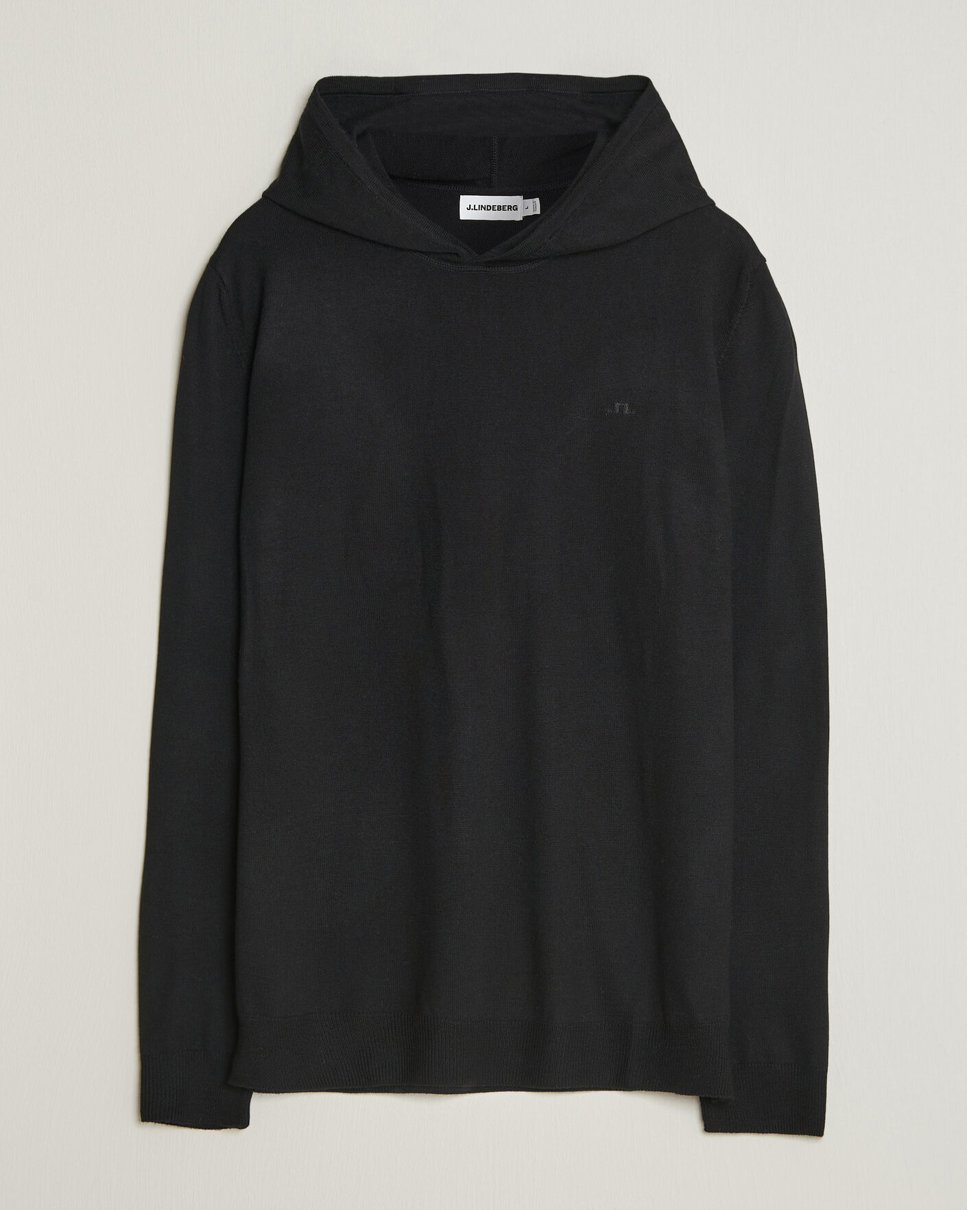 Mies | Puserot | J.Lindeberg | Karl Merino Hoodie Black