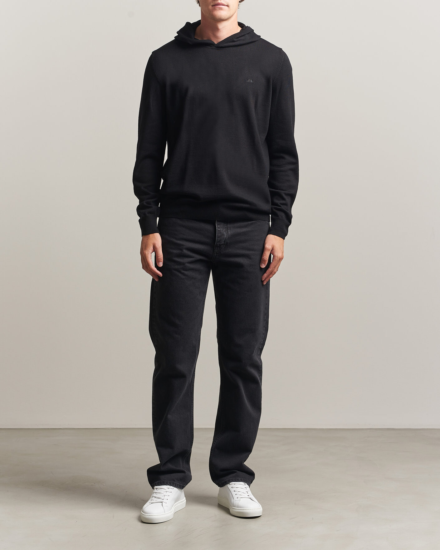 Mies | Puserot | J.Lindeberg | Karl Merino Hoodie Black