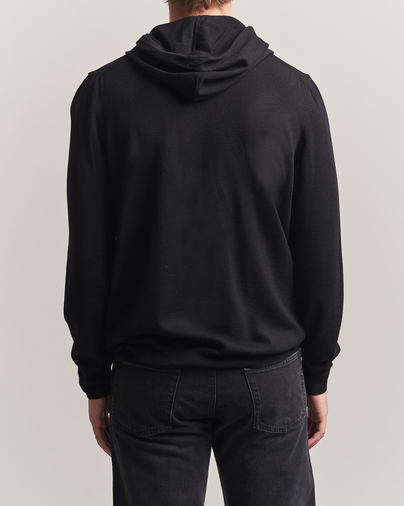 Mies | Puserot | J.Lindeberg | Karl Merino Hoodie Black