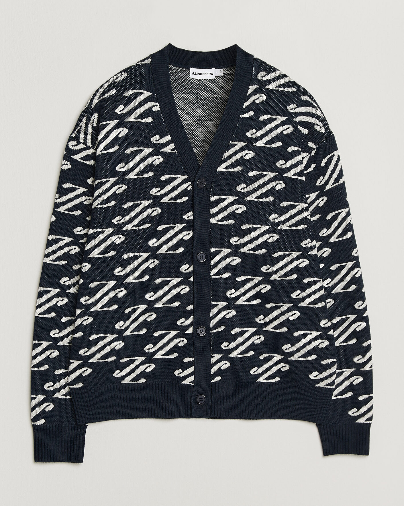 Mies | Puserot | J.Lindeberg | Denny Jacquard Cardigan JL Navy