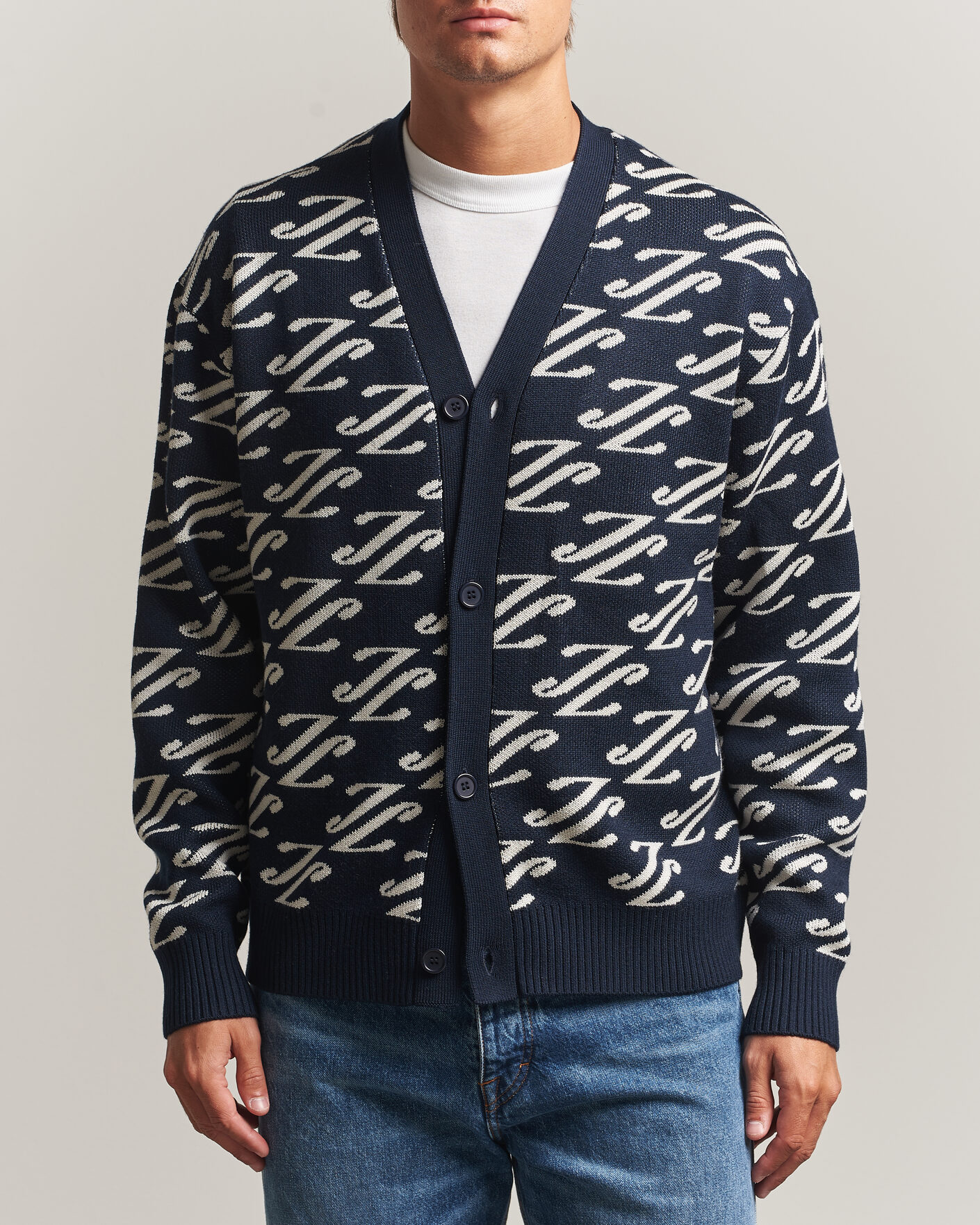 Mies | Puserot | J.Lindeberg | Denny Jacquard Cardigan JL Navy