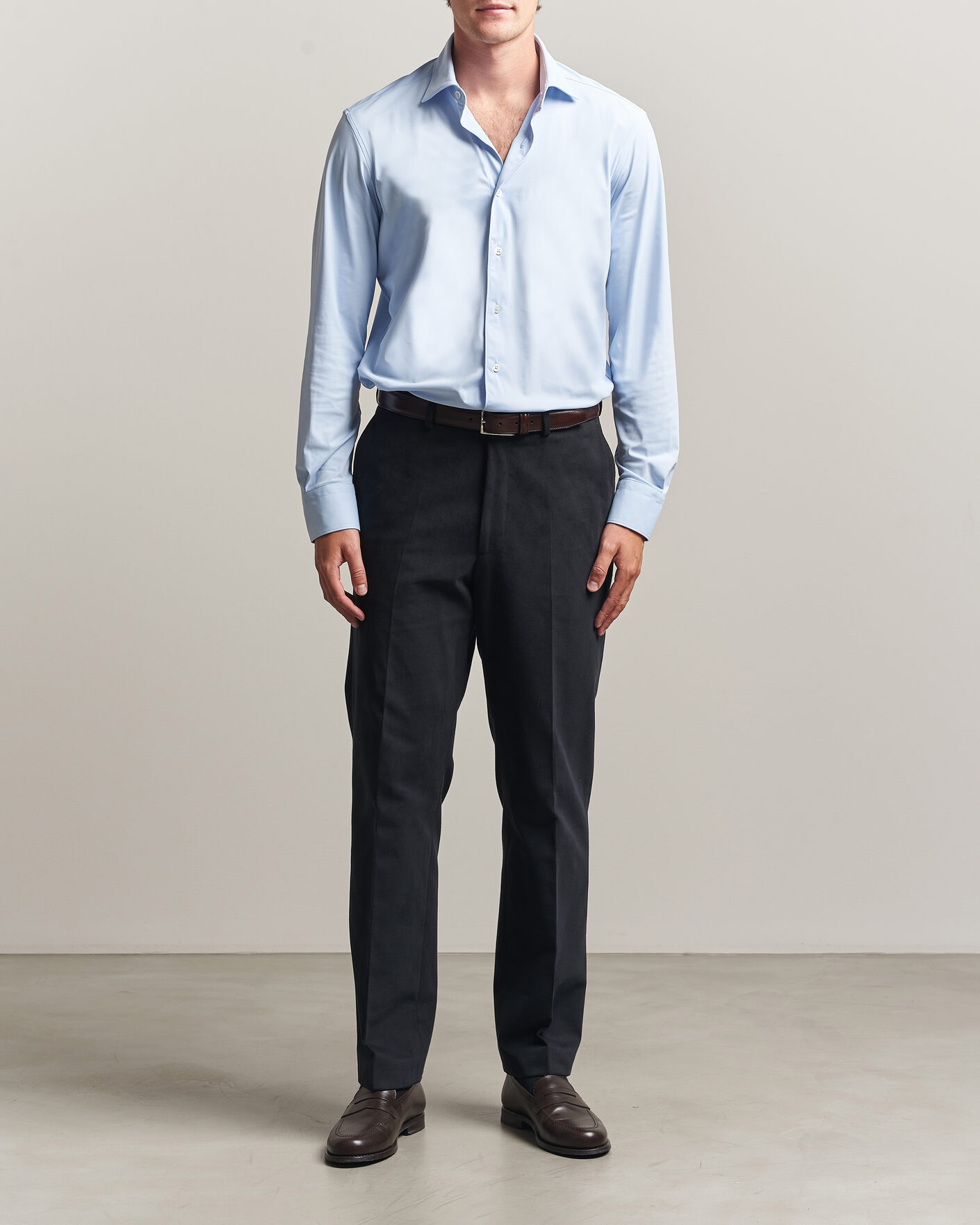 Mies | Kauluspaidat | Grigio | Jersey Shirt Light Blue