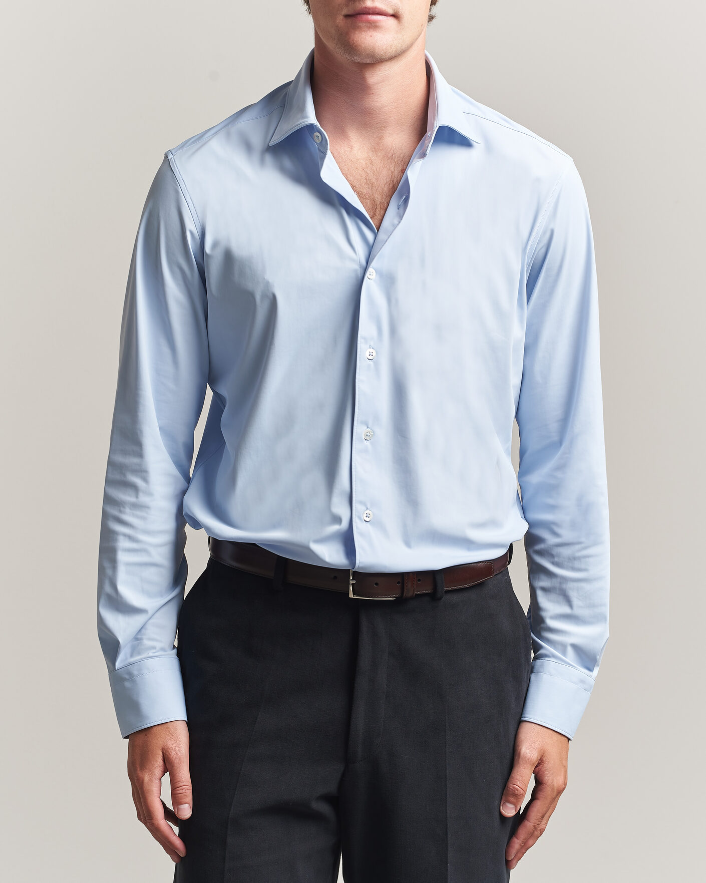 Mies | Kauluspaidat | Grigio | Jersey Shirt Light Blue