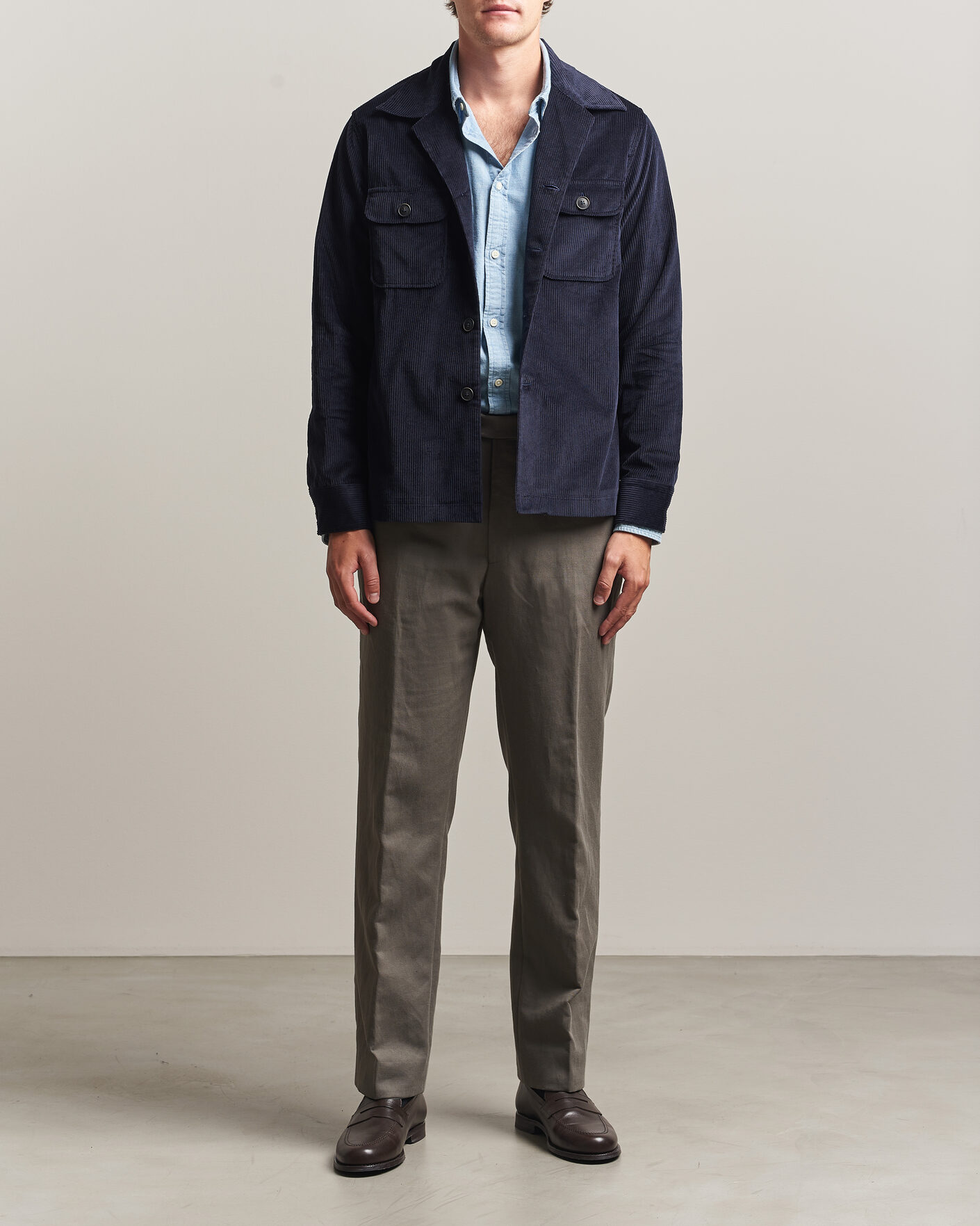 Mies | Kauluspaidat | Grigio | Corduroy Overshirt Navy
