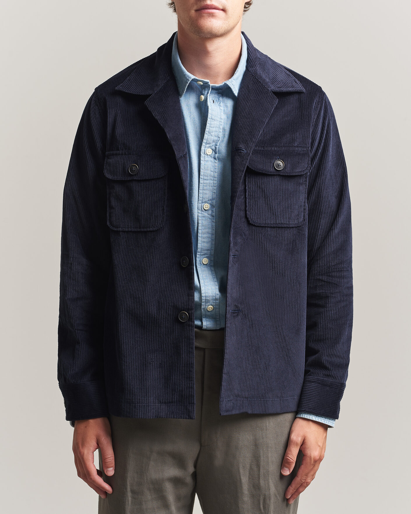 Mies | Kauluspaidat | Grigio | Corduroy Overshirt Navy