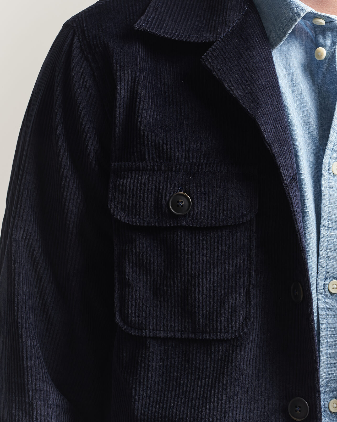 Mies | Kauluspaidat | Grigio | Corduroy Overshirt Navy