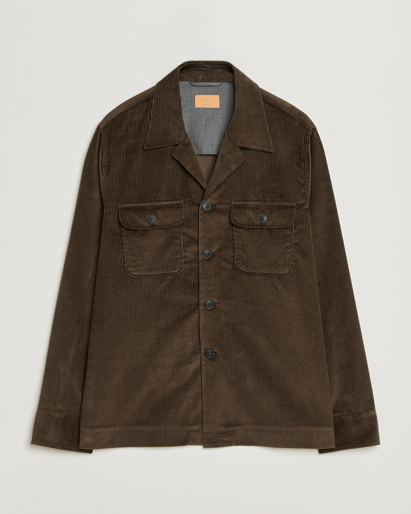 Mies | Kauluspaidat | Grigio | Corduroy Overshirt Dark Brown