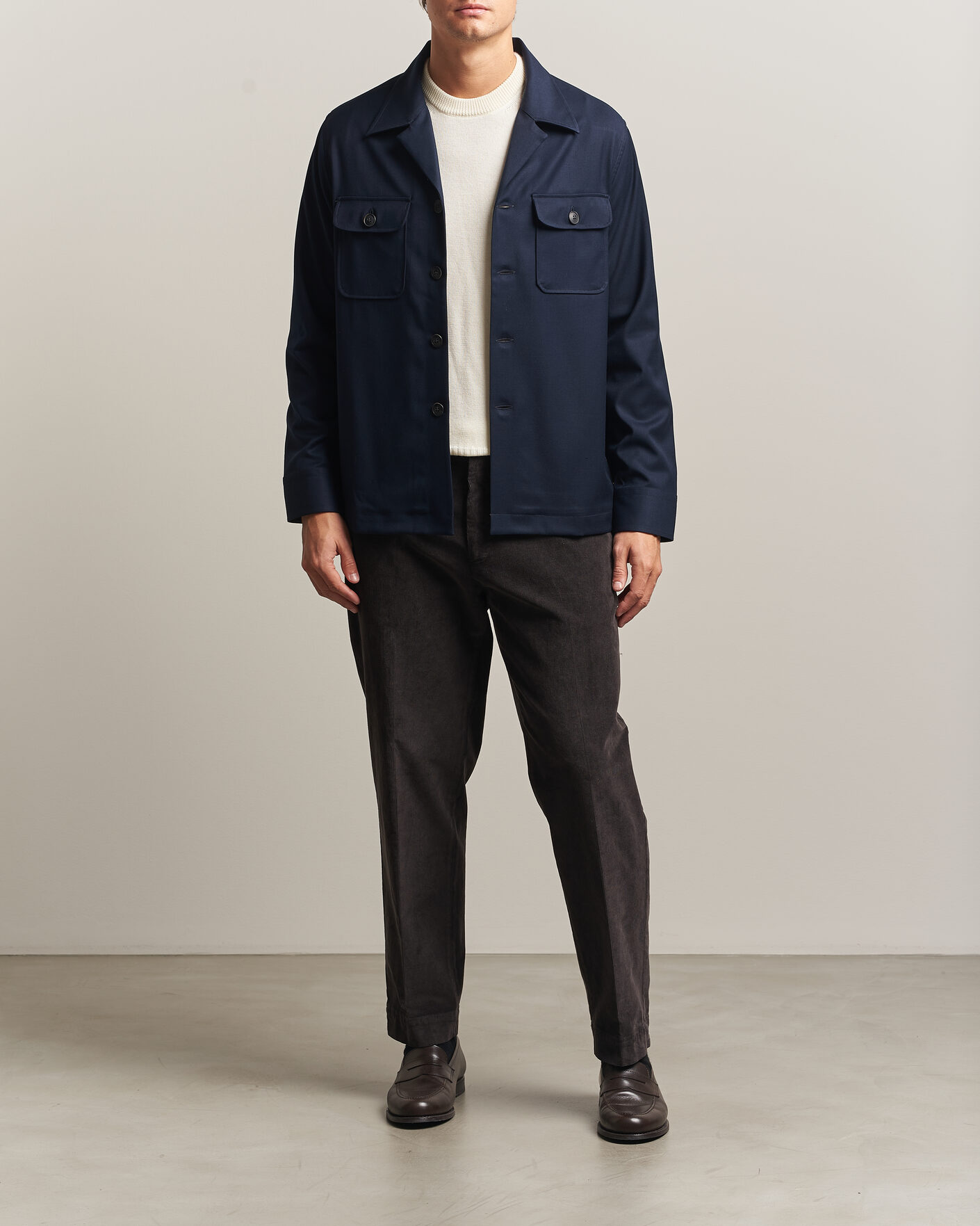 Mies | Kauluspaidat | Grigio | Twill Overshirt Navy