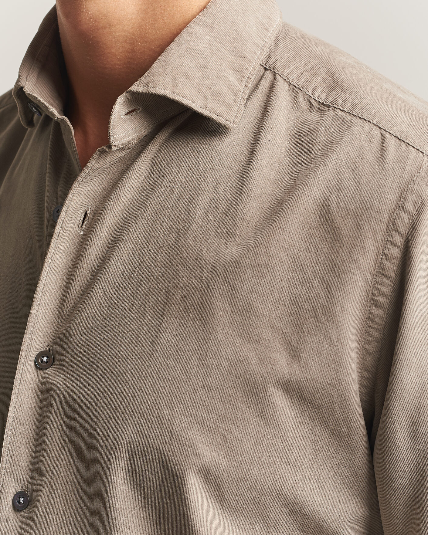 Mies | Kauluspaidat | Grigio | Corduroy Shirt Beige