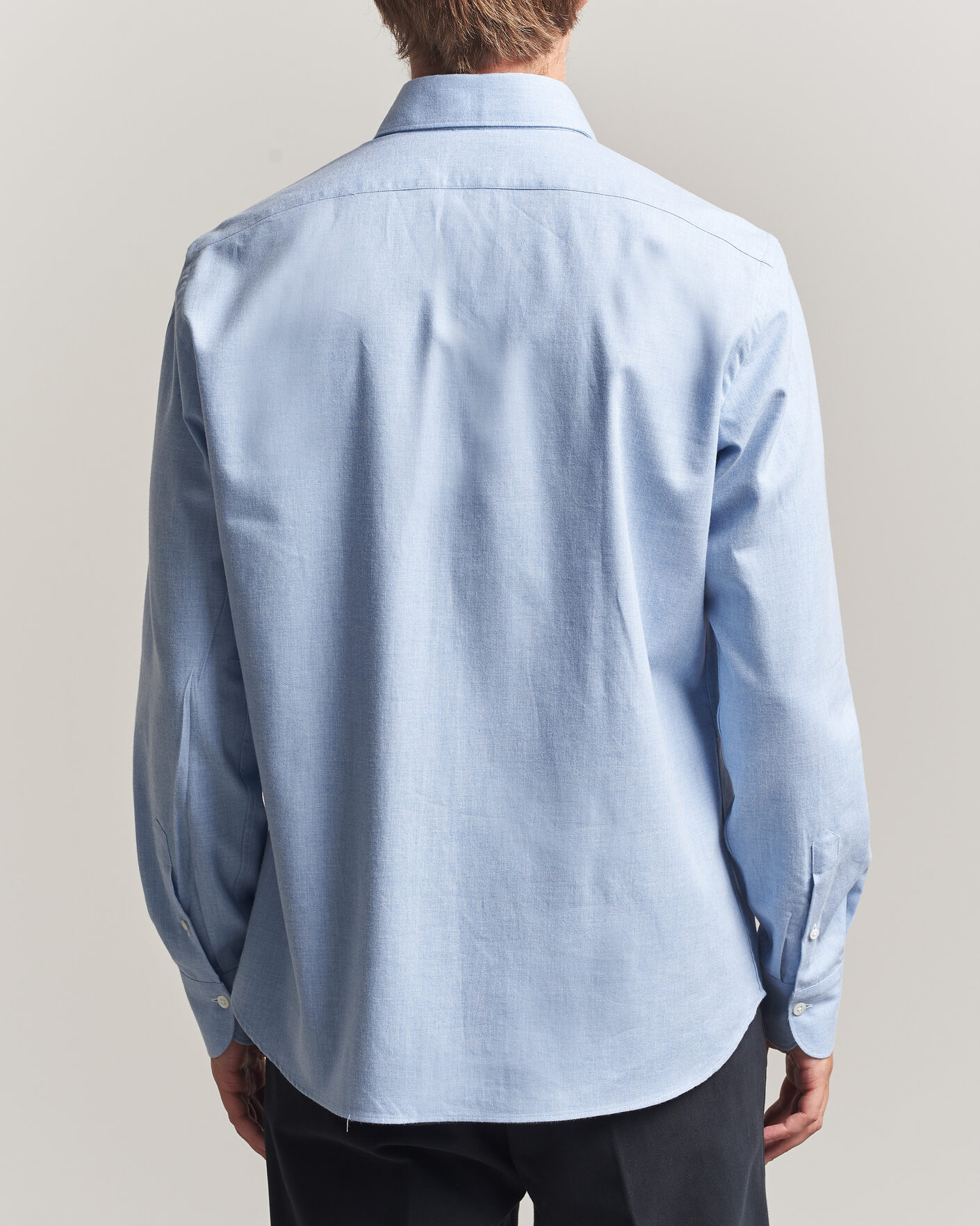 Mies | Kauluspaidat | Grigio | Washed Flannel Shirt Light Blue