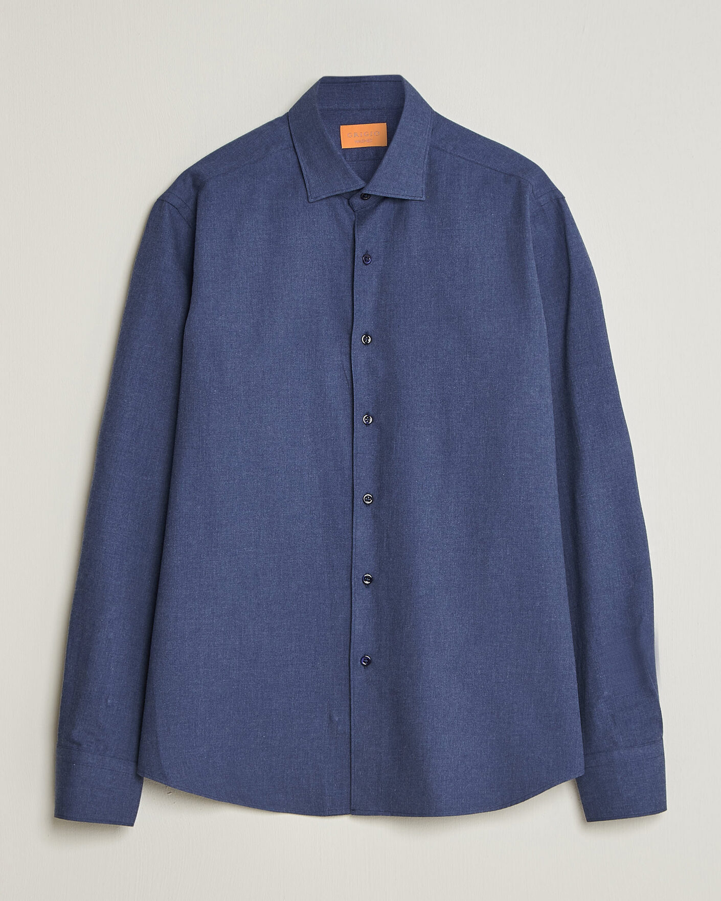 Mies | Kauluspaidat | Grigio | Washed Flannel Shirt Navy