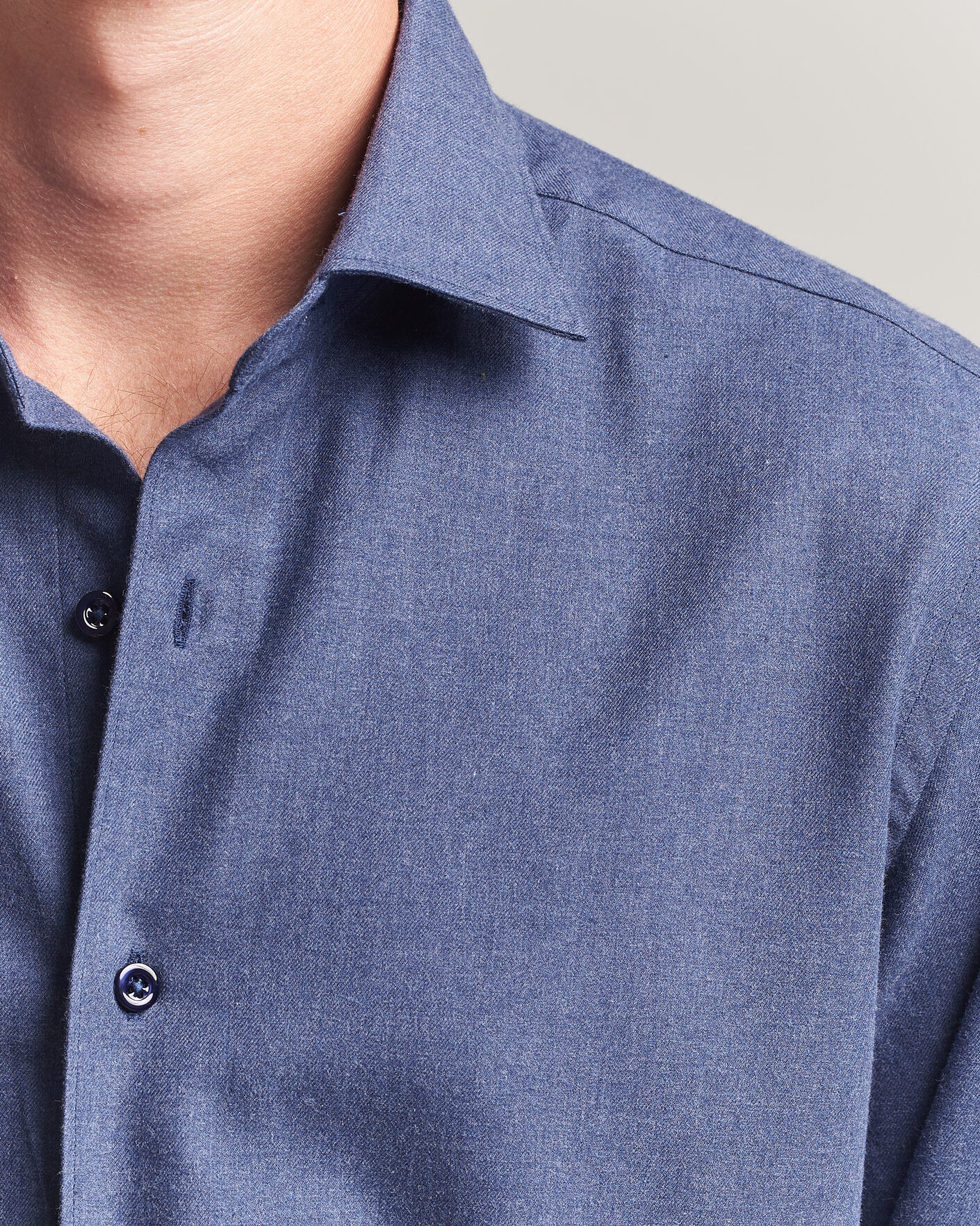 Mies | Kauluspaidat | Grigio | Washed Flannel Shirt Navy