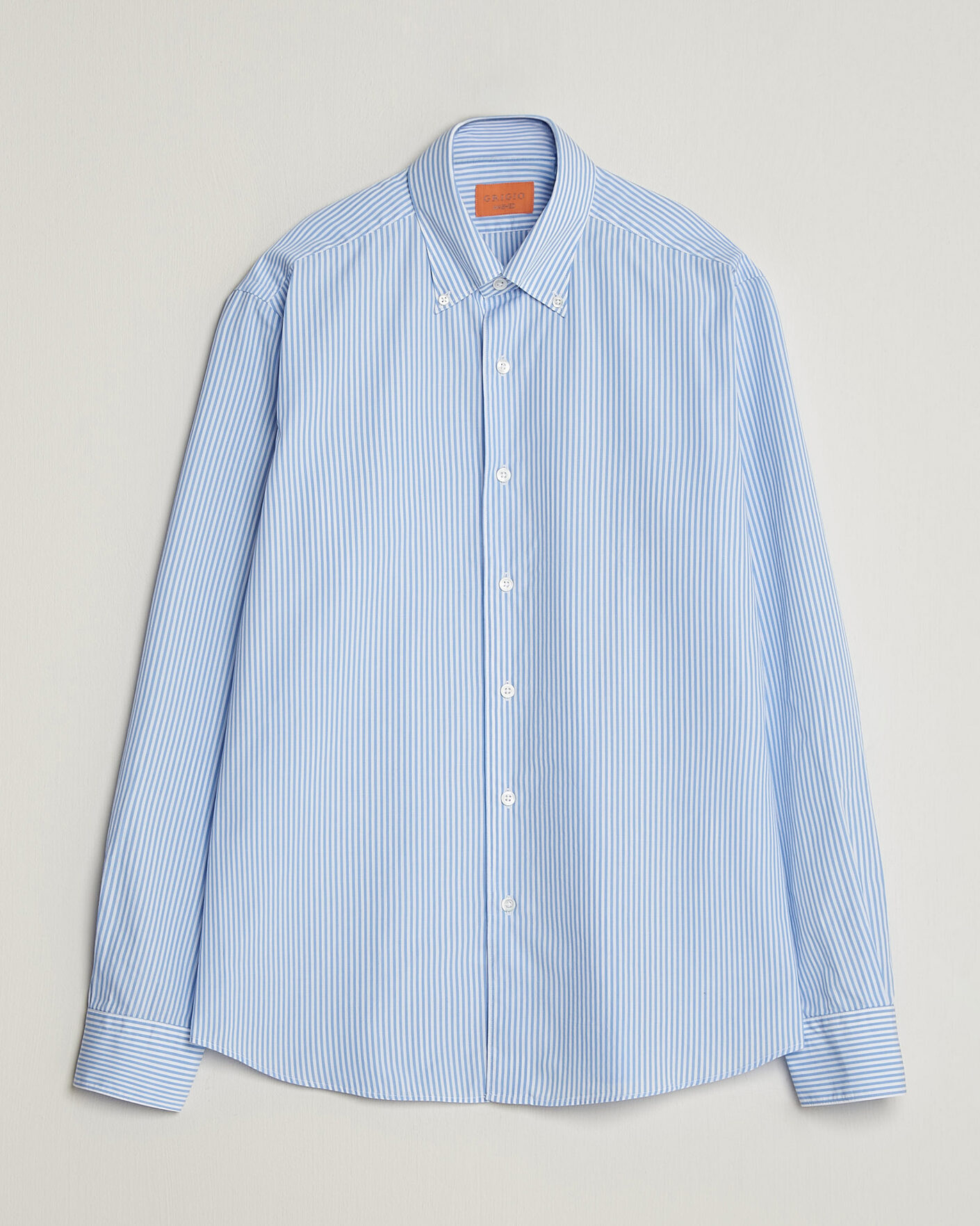 Mies | Kauluspaidat | Grigio | Popeline Button Down Shirt Light Blue Stripe