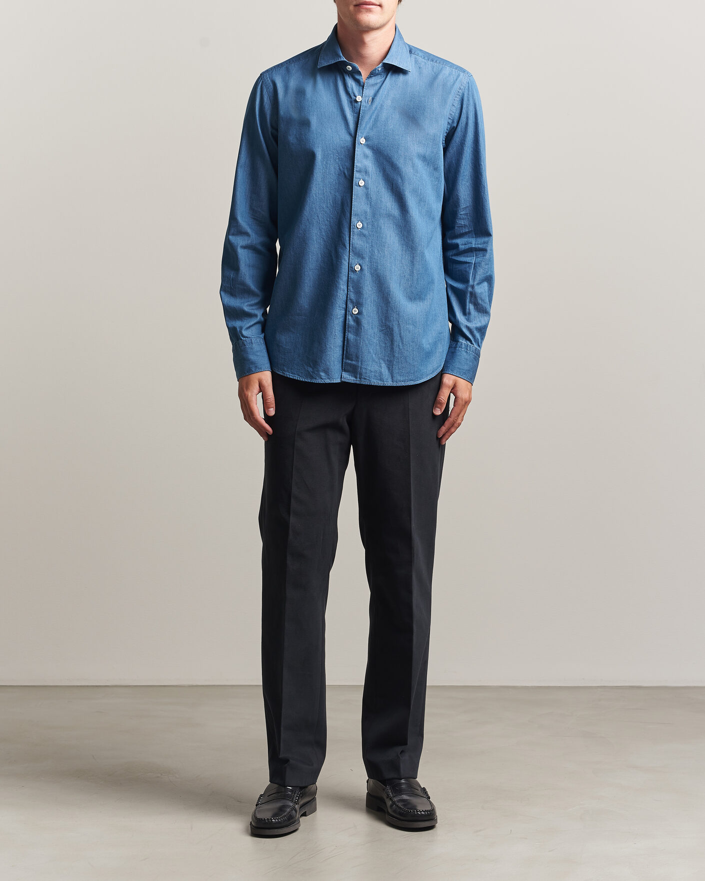 Mies | Kauluspaidat | Grigio | Denim Shirt Light Blue
