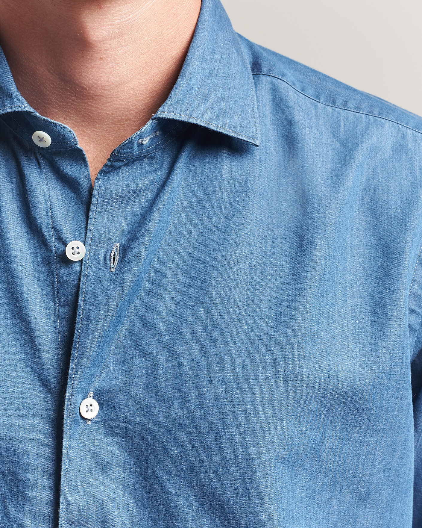 Mies | Kauluspaidat | Grigio | Denim Shirt Light Blue