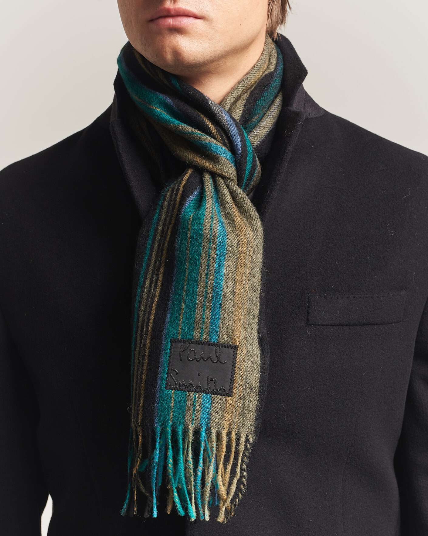Mies | Kaulaliinat | Paul Smith | Lambswool Striped Scarf Black
